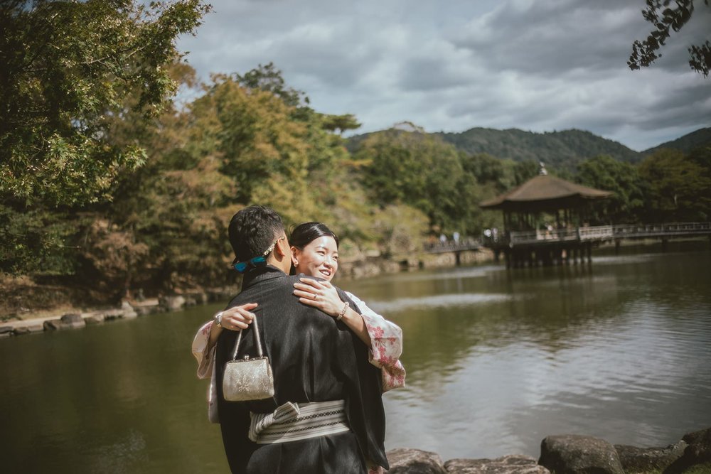 Kimono proposal photoshoot at Nara Park in autumn — photo 12