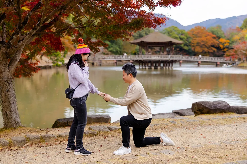 Autumn sunset proposal photoshoot at Nara Park — photo 5