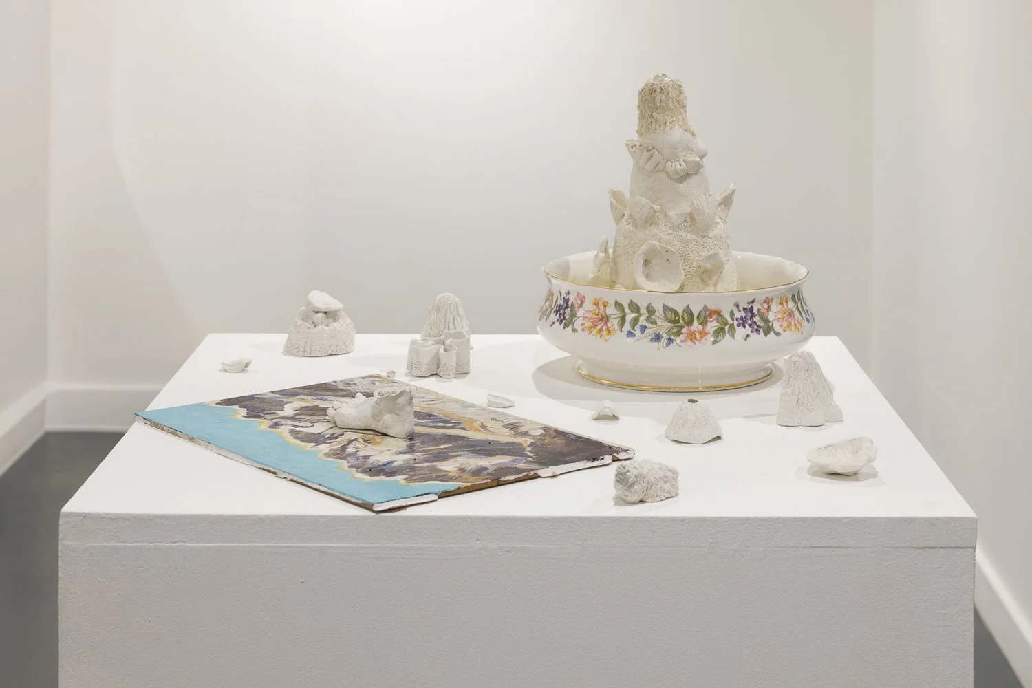 Bits, Bobs and Mountains, 2026, mixed media, 55 x 55 cm