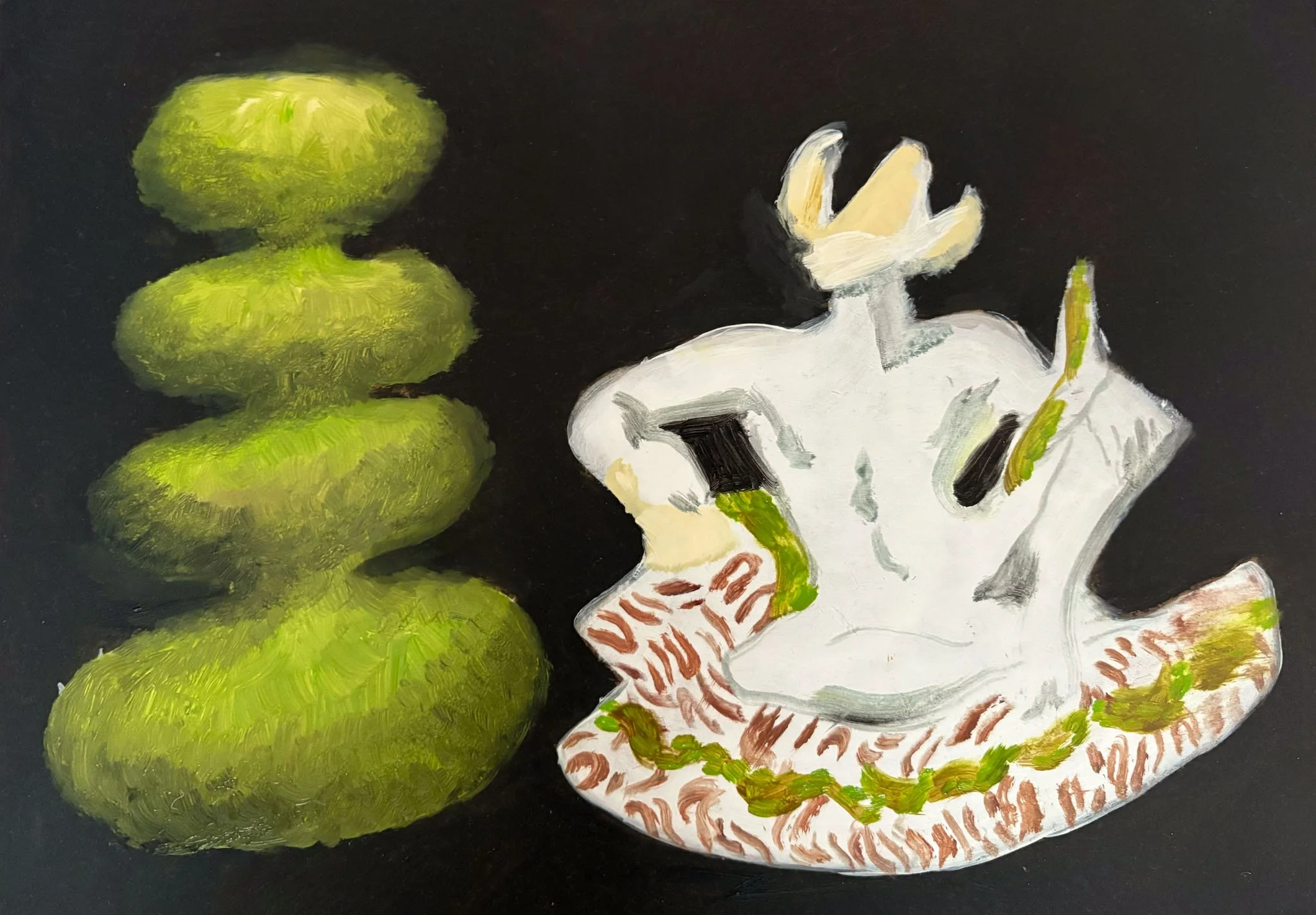 The Man and his Bush, 2025, oil on wooden board,  21 x 27.9 cm