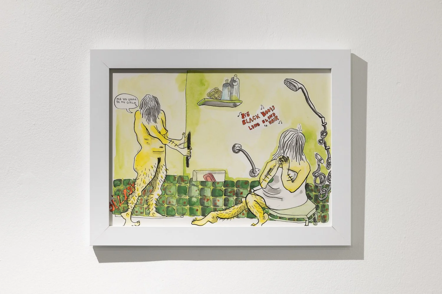 Shower Heaven - In Just One Day, 2025, India ink and watercolour on heavy paper, 40.5 x 30.5 framed 