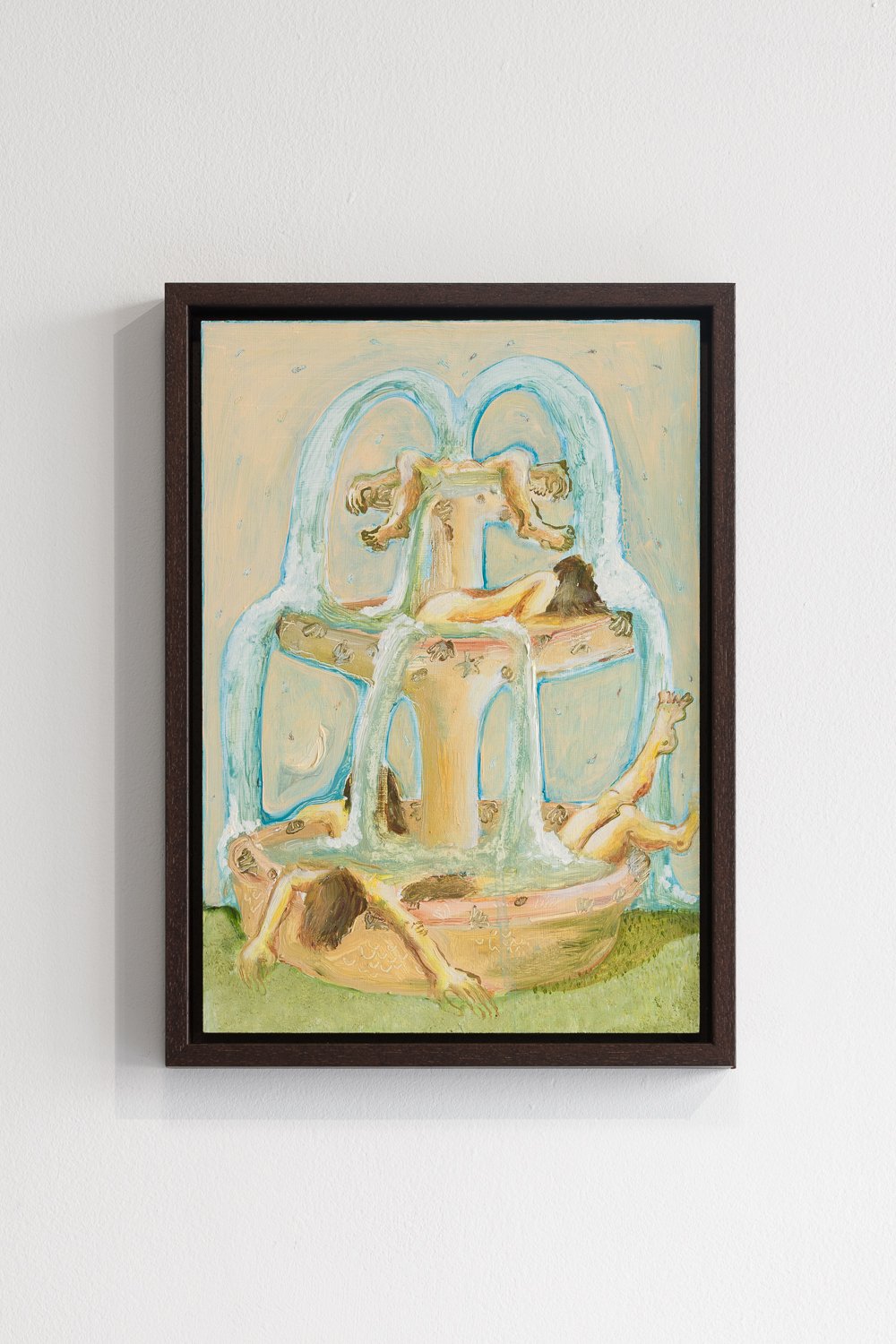 Fountain Prototype #1, 2026,  oil on wooden board, 27.9 x 21 cm / 24.2 x 33 cm with frame