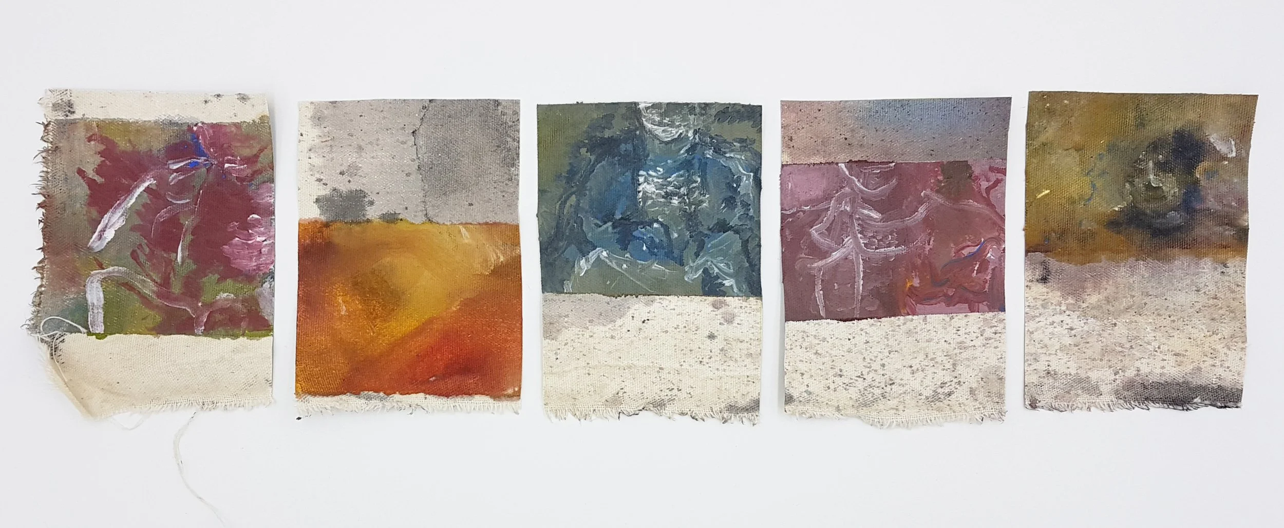 Series of five paintings Jacques in Venice, 2021, acrylic on canvas, 9cm / 13cm