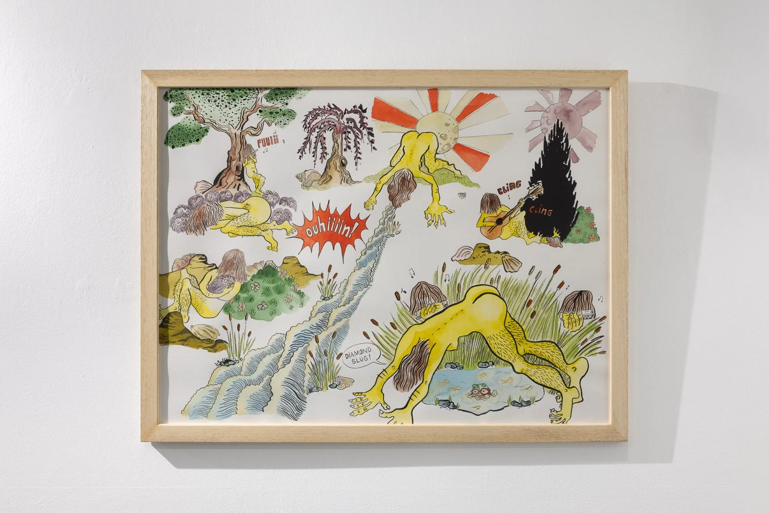 Diamond Slug, 2025, India ink and watercolour on heavy paper, 61 x 80.5 cm