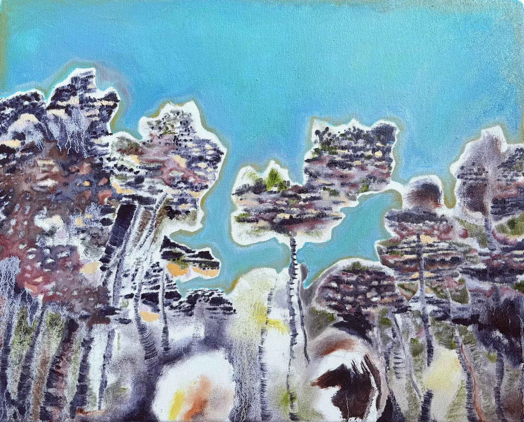 En attendant les saints de glace, 2025, oil on canvas, 40 x 50 cm