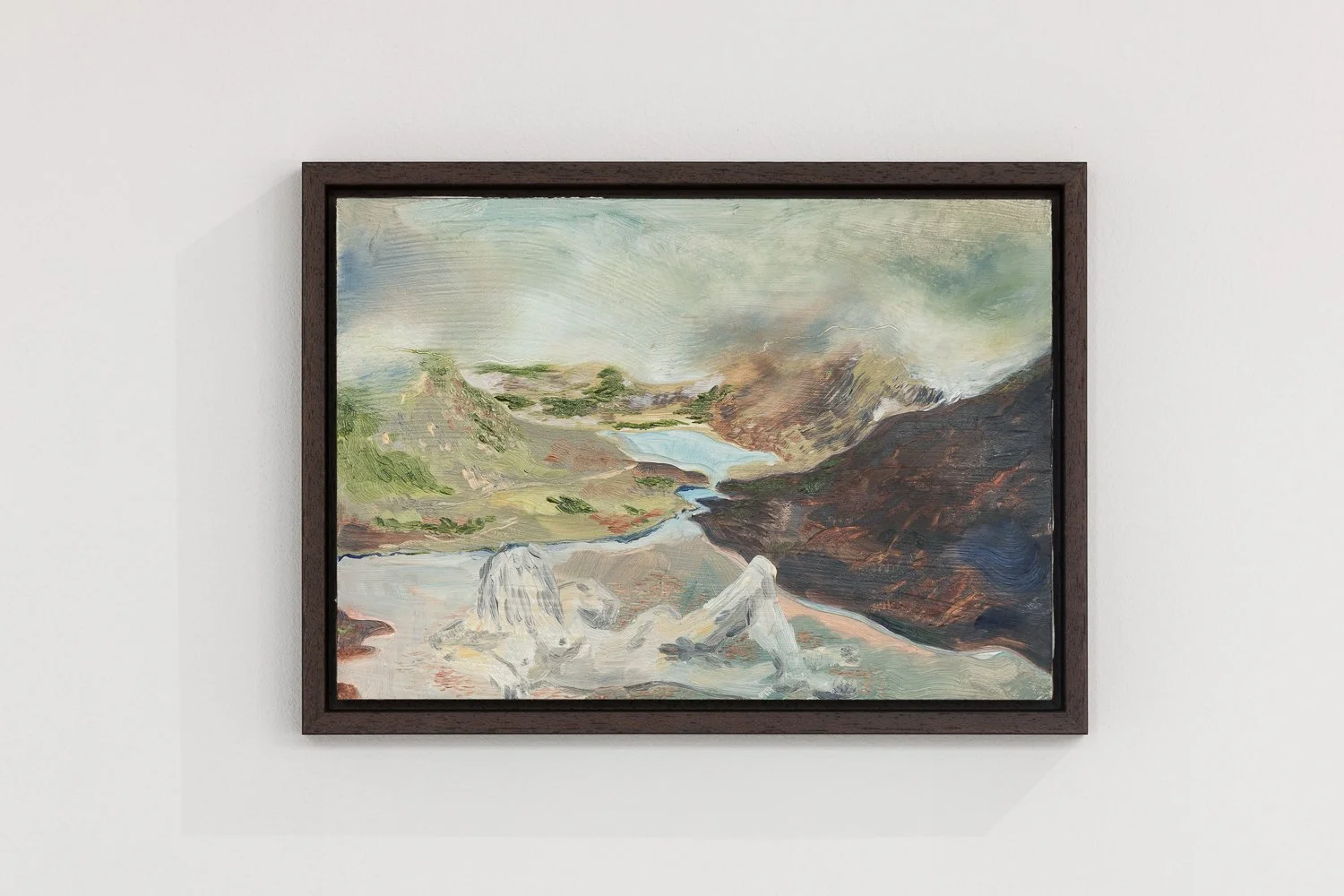 House Slug With a View, 2025, oil on wooden board, 21 x 27.9 cm / 33 x 24,2 cm with frame