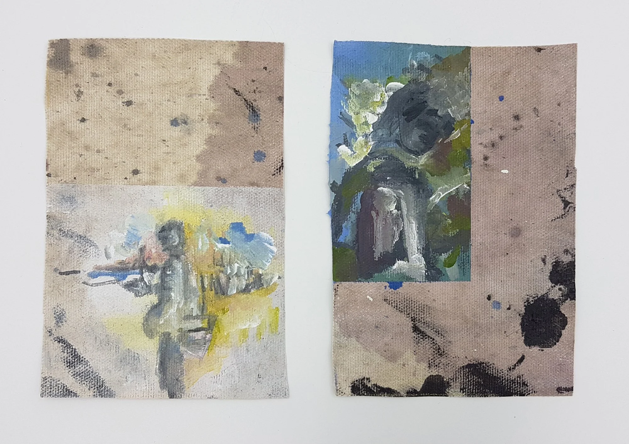 Series of two paintings Jacques along the canal, 2021, acrylic on canvas, 9cm / 13cm