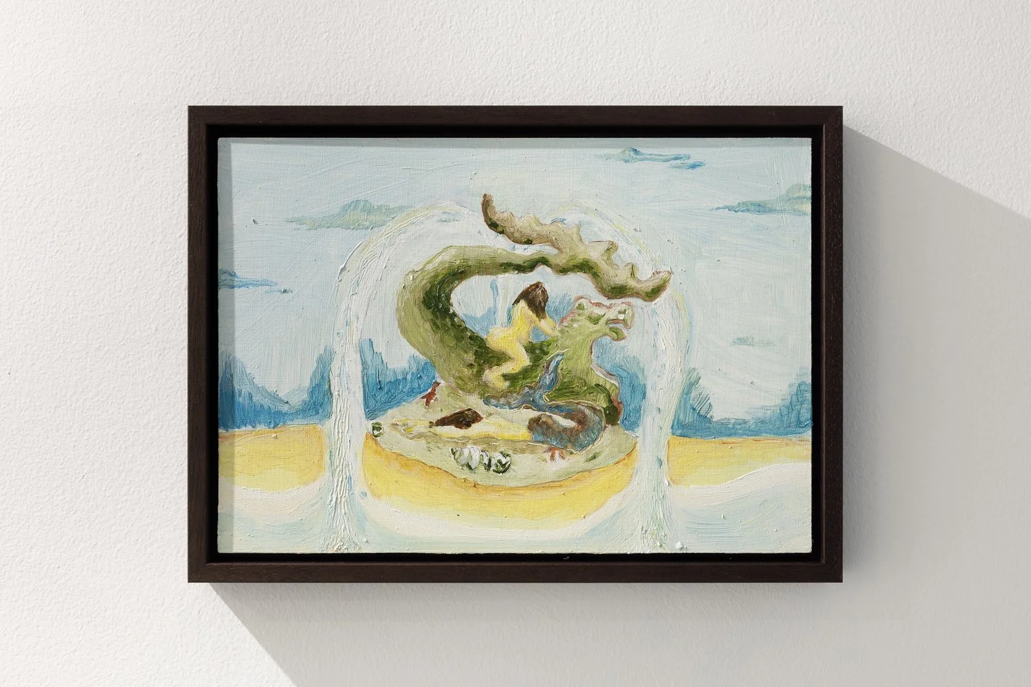 Fountain Prototype #2, 2025, oil on wooden board, 21 x 27.9 cm