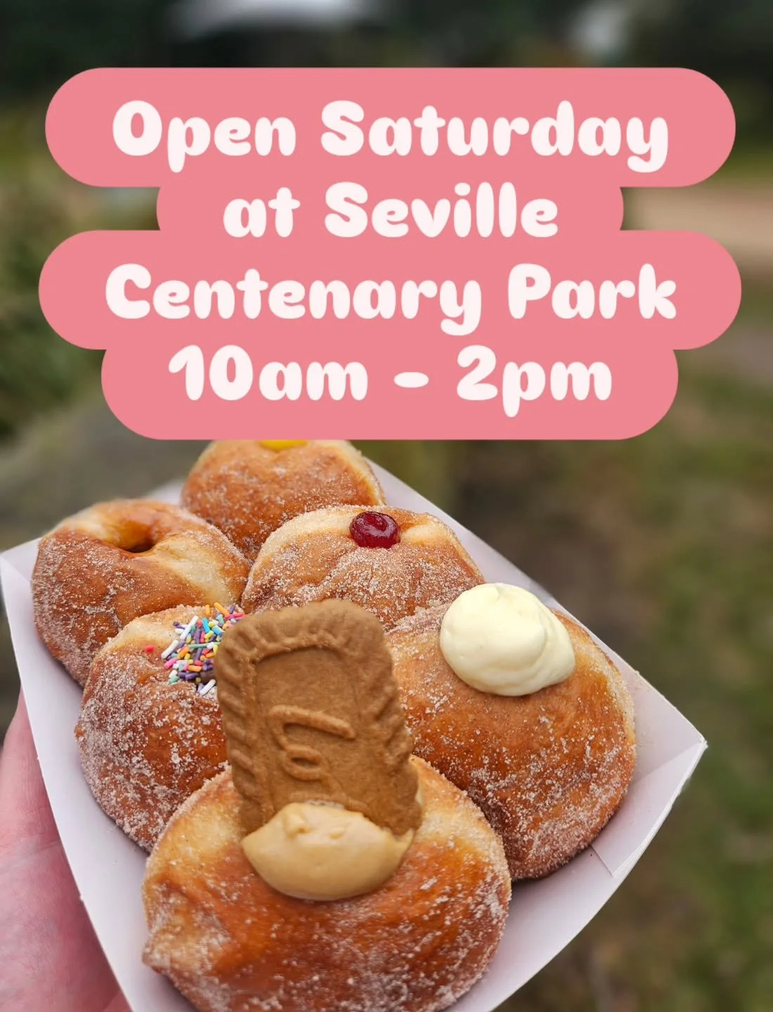 Seville we are coming back tomorrow to trade at Centenary Park! We were so bummed we weren't able to trade on Thursday so we are back from 10am till 2pm ☺️❤️🍩 

We can't wait to see you all soon! 🫶🍩 

#SmallBusiness #YarraValley #seville #sevillew