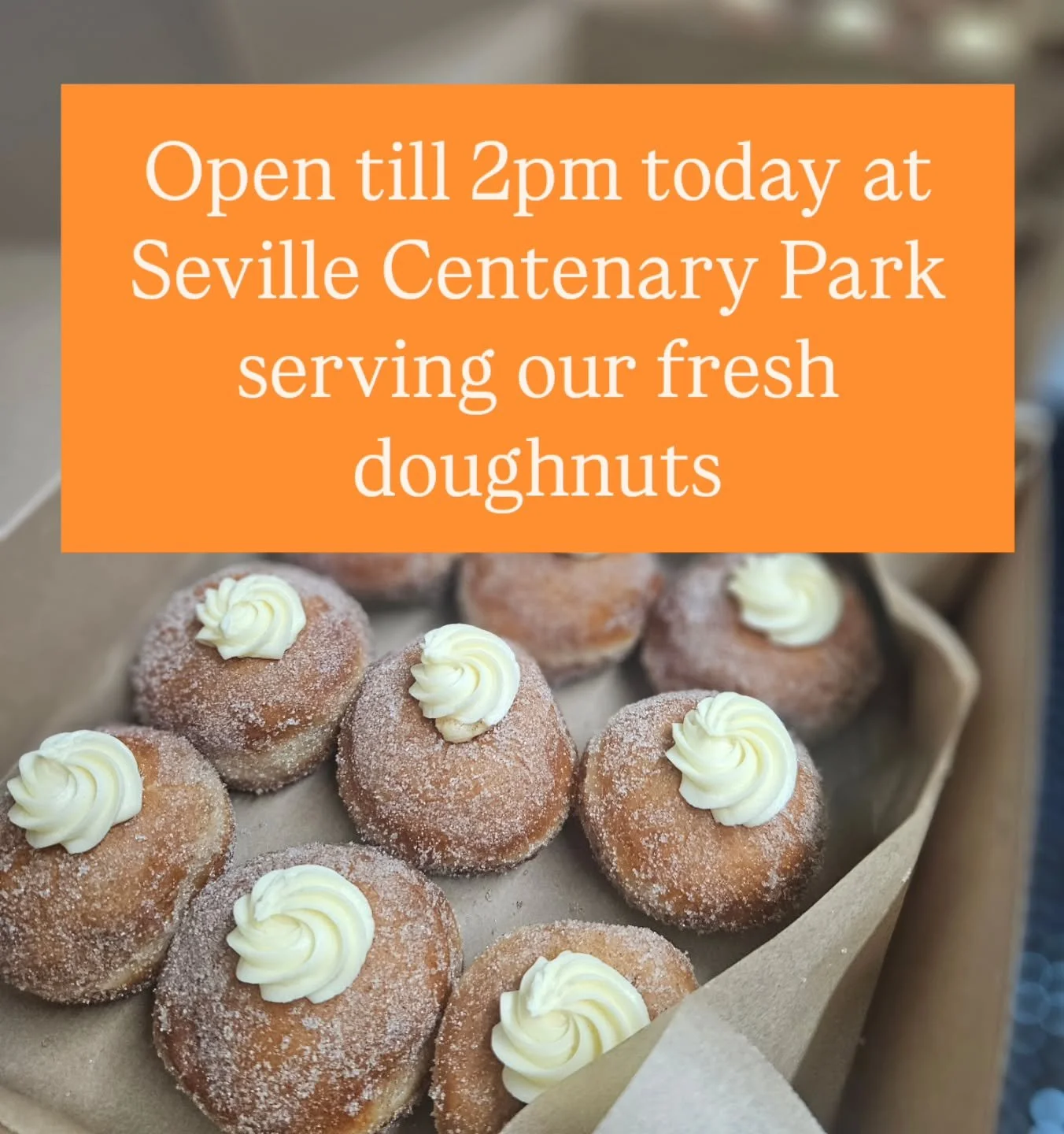 Hey Seville we are back in town today till 2pm or Sold Out at Centenary Park! 

Come down and grab yourself a doughnut or 6 😉 🍩❤️ (🤫 we won't tell) 

See you soon! 👋☺️

#smallbusiness #shopsmall #gourmetdoughnuts #YarraValley #seville #custarddou