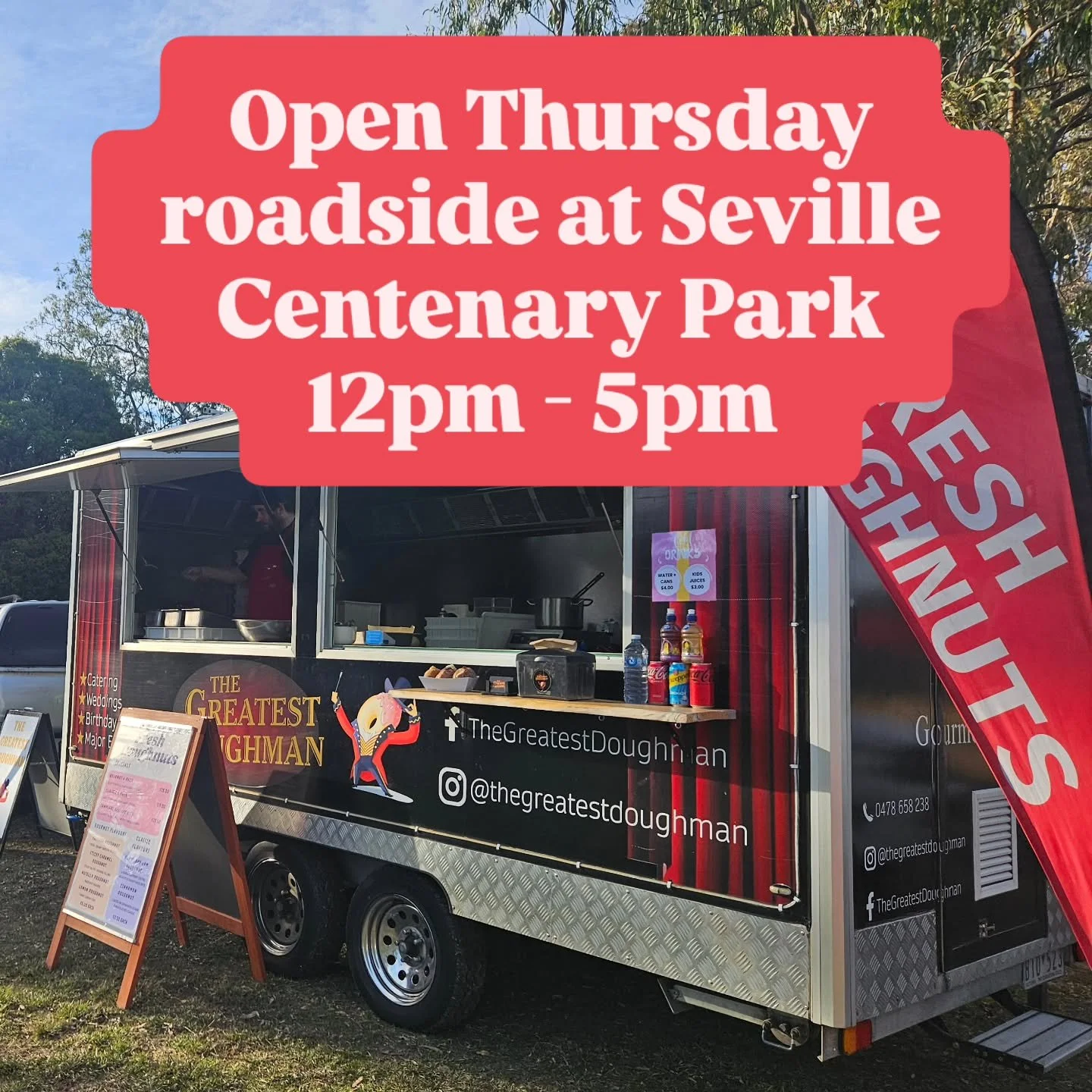 ✨️SEVILLE✨️ We are back serving your favourite doughnuts tomorrow 🍩 at Centenary Park 12pm till 5pm or Sold Out. 

See you there for your weekly treat! 👋🫶🍩❤️

#SmallBusiness #YarraValley
#seville #sevillewaterpark #gourmetdoughnuts #thegreatestdo