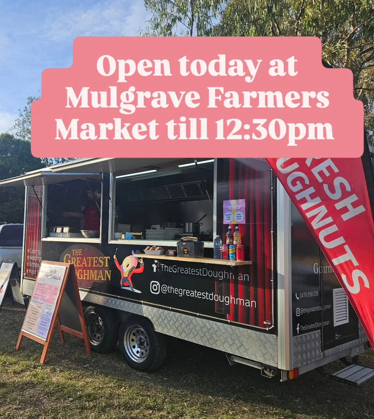 Good Morning Doughnut Fam!!!! 🎅🎄✨️ 

Find us today at Mulgrave Farmers Market!! Get all your last minute goodies sorted for Christmas here!!! We are serving all our fresh doughnuts and have our pistachio custard available today!! 💚❤️ 

Cant wait t