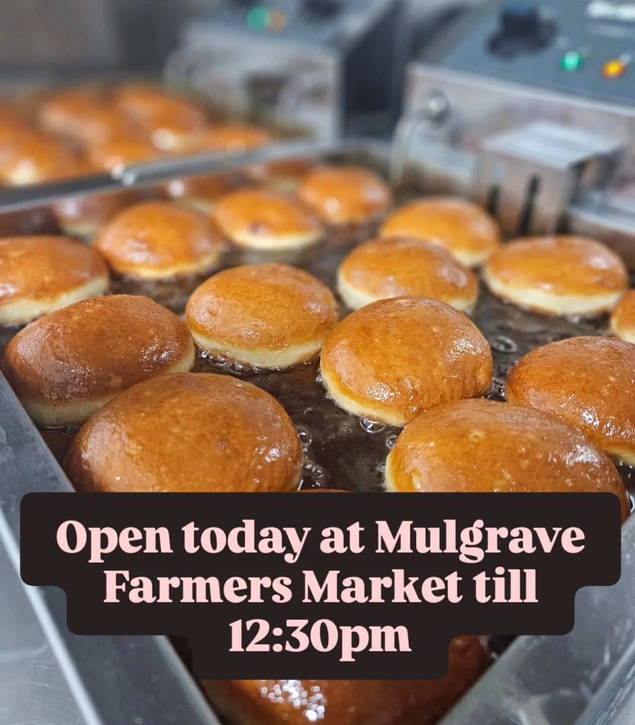 Mulgrave Doughnut Fam &mdash; we&rsquo;re here today! 🍩✨

We&rsquo;re at Mulgrave Farmers Market until 12:30pm with hot, fresh doughnuts made on-site (plus heaps of delicious eats and fresh produce around the market). 

Swing by, say hey, and treat 