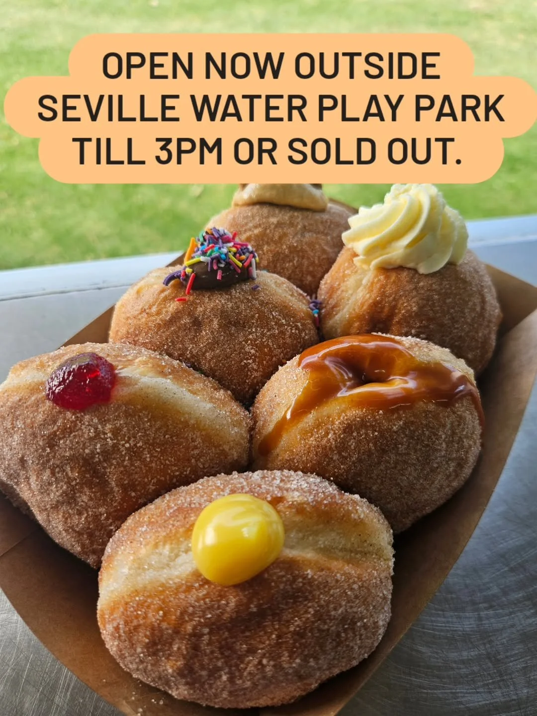 Good Morning Doughnut Fam!!! 🍩☀️

We&rsquo;re baaaack in Seville after a few doughnut-less weeks (how did you cope?! 😜).

Find us roadside till 3pm or Sold Out &mdash; and let&rsquo;s be honest, sold out is highly likely 🤭

Hot, fresh, fluffy good