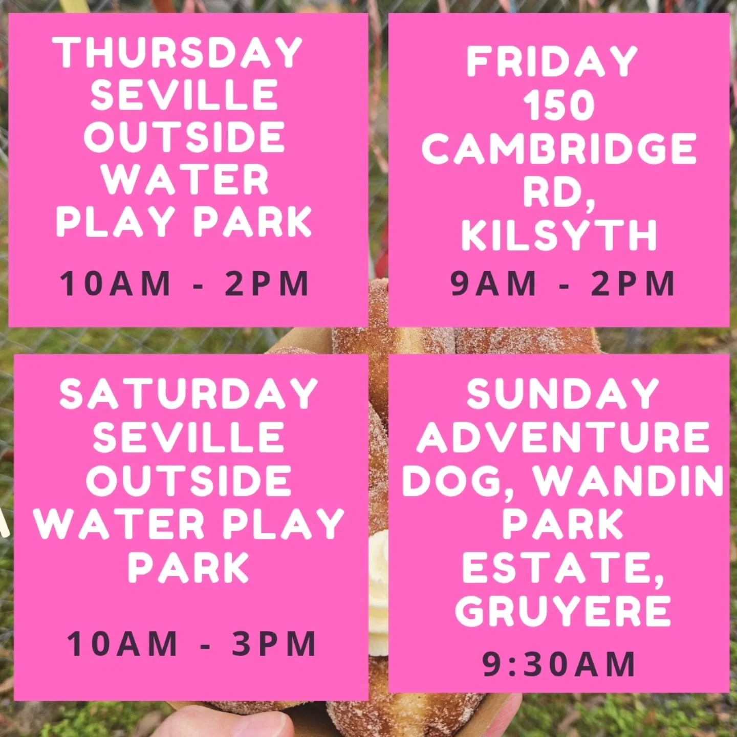 We hope everyone had a safe and egg-stra sweet Easter! 🐣🍩

Got those school holiday cravings kicking in? Don&rsquo;t worry&hellip; we&rsquo;ve got your doughnut fix sorted 😏👇

✨ This week&rsquo;s locations are here:
📍 Thursday: Seville (outside 