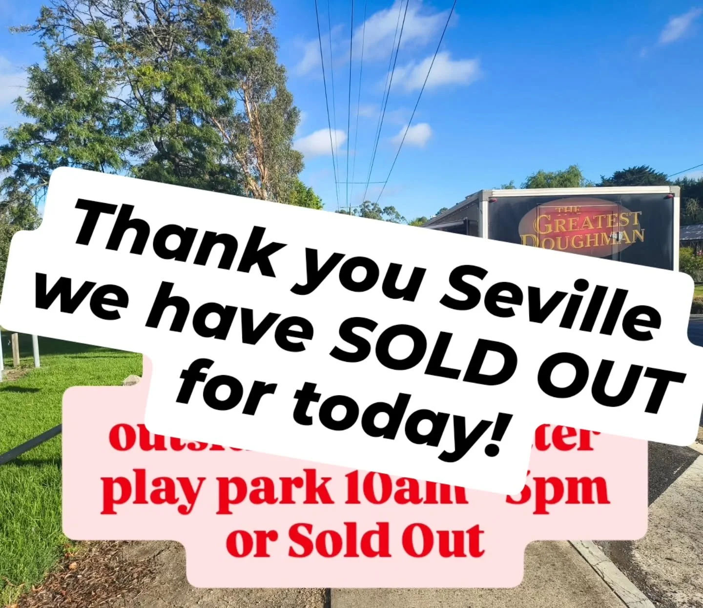 Thank you so much Seville! We have officially Sold Out for today! Thank you so much for shopping small with us today! 🫶🍩❤️ 

Back open tomorrow at Elizabeth Bridge reserve with @montrosefootball from 10am. 

#smallbusiness #yarravalley #FreshDoughn