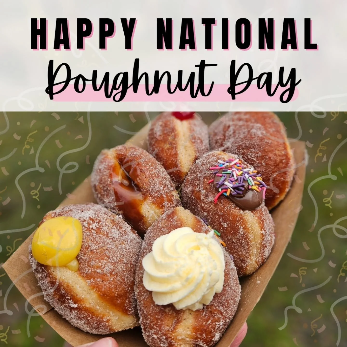 🍩🎉 DOUGHNUT FAM! THE DAY IS FINALLY HERE!!! 🎉🍩

Happy National Doughnut Day!!!

We're serving up all the fresh, doughy goodness today from 8am until SOLD OUT at 150 Cambridge Rd, Kilsyth! 🙌

And we're not alone! The amazing @thewattletreeco is j