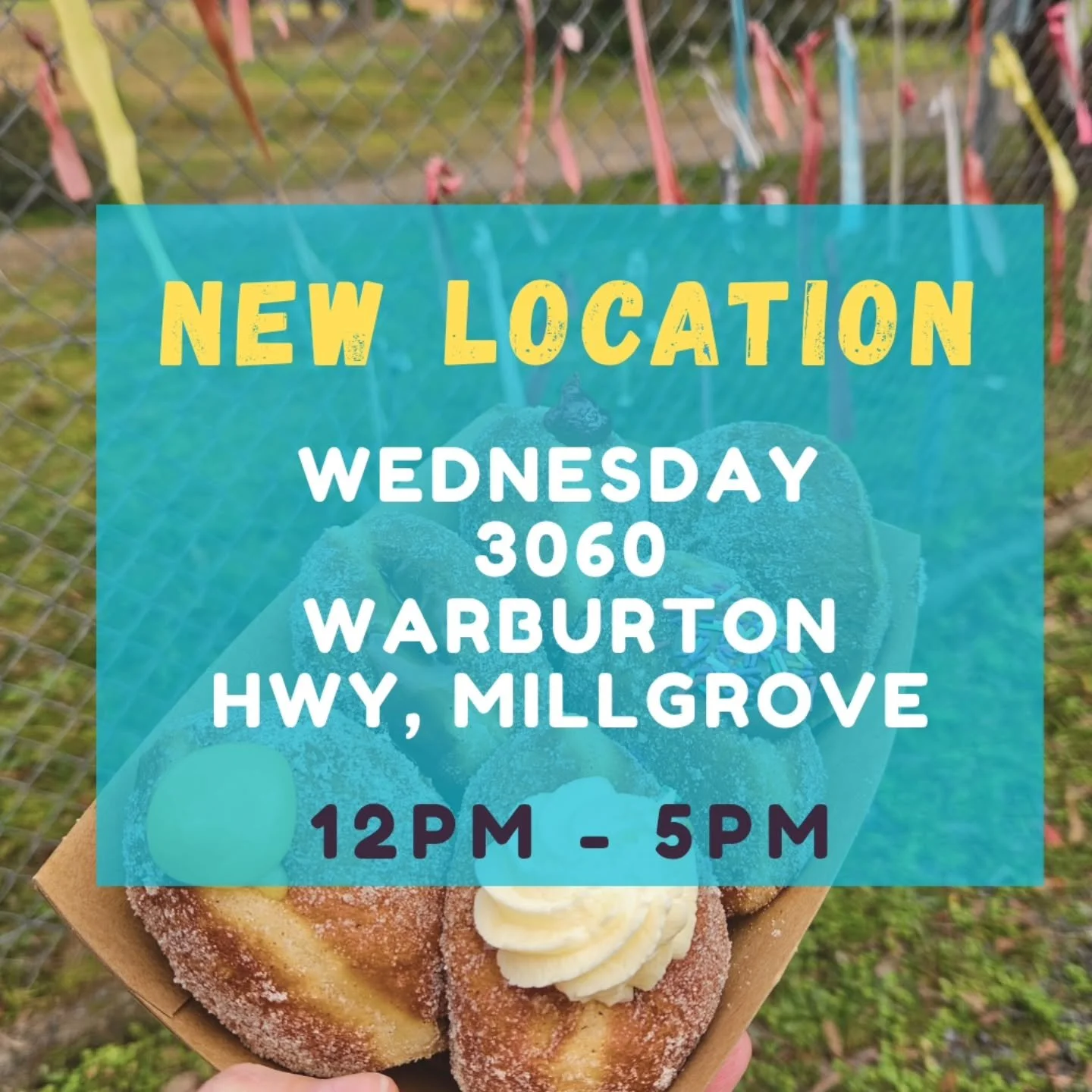 Hey Millgrove! 👋🍩

We're BACK this Wednesday and we can't wait to see all your smiling faces! 💛

You'll find us in our 'NEW Roadside location' at 3060 Warburton Highway, serving up our freshly made doughnuts from 12pm&ndash;5pm (or until we're sol
