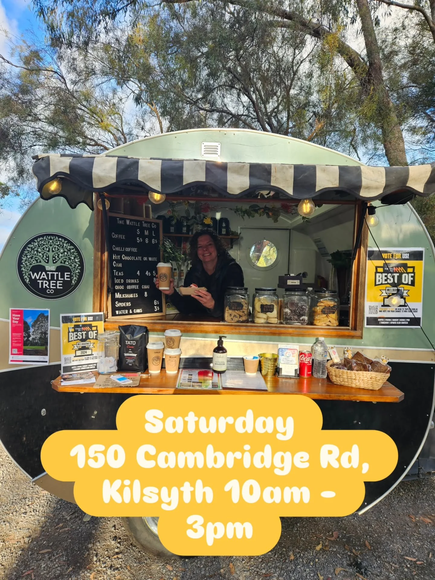 Who's ready for a Saturday filled with all the good stuff? 🍩☕🔥🍔

Today we're hanging out at 150 Cambridge Rd, Kilsyth from 10am&ndash;3pm (or until we're SOLD OUT! 😏).

It's not just us today! You'll also find our wonderful local mates from The W