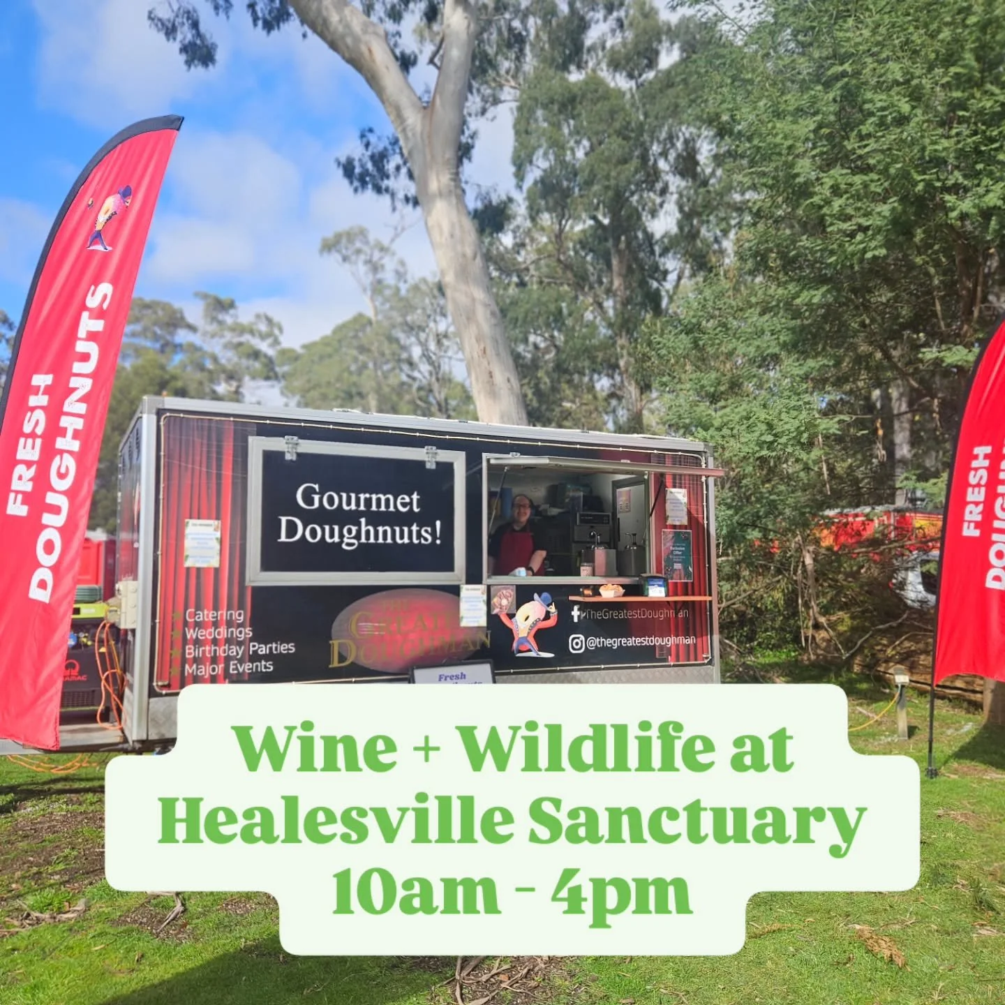 Good Morning Doughnut Fam! This weekend we are open and trading at Wine and Wildlife 10am - 4pm serving our fresh doughnuts all weekend long! Come down.and enjoy the food, music, wine and animals 🍩❤️🍷🦔🐾

Plus, this year's event has a prehistoric 