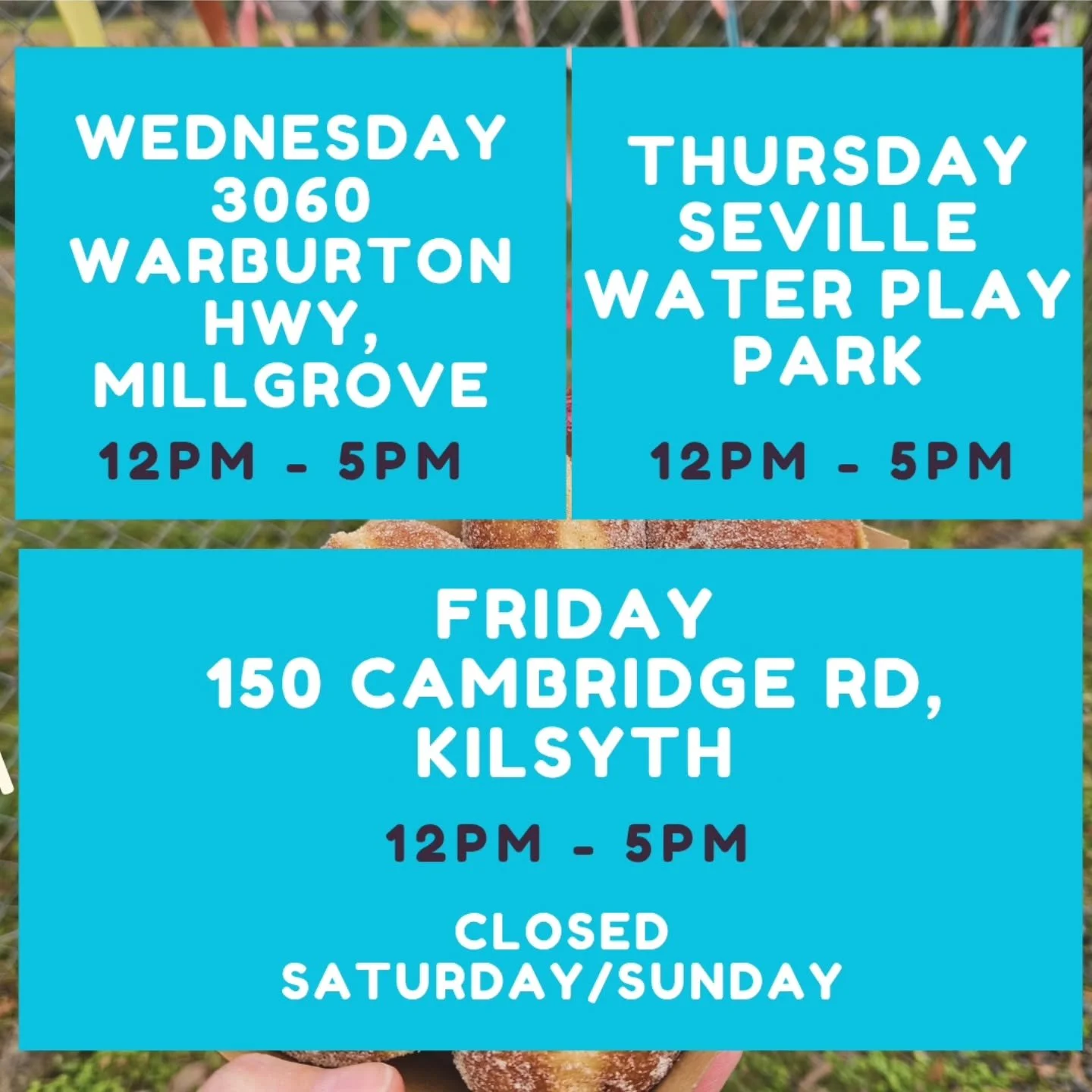 🍩✨ HEY DOUGHNUT FAM! ✨🍩

School holidays are HERE, which can only mean one thing&hellip; it&rsquo;s officially time to reward yourself for surviving the first few days! 😂🙌

We&rsquo;re back on roadside this week, bringing the doughnut goodness to