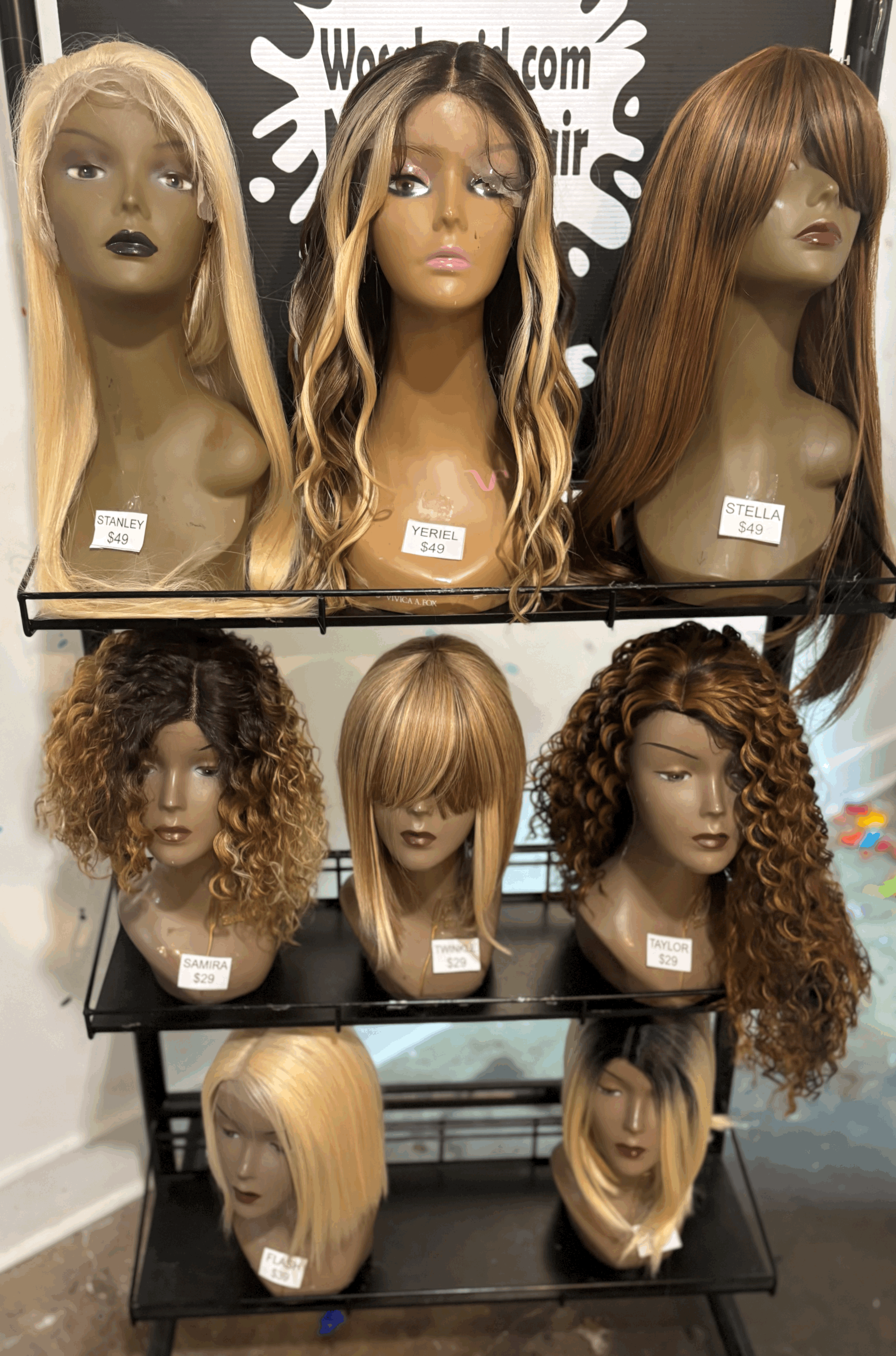 Wigs in stock $19.99 - $49.99