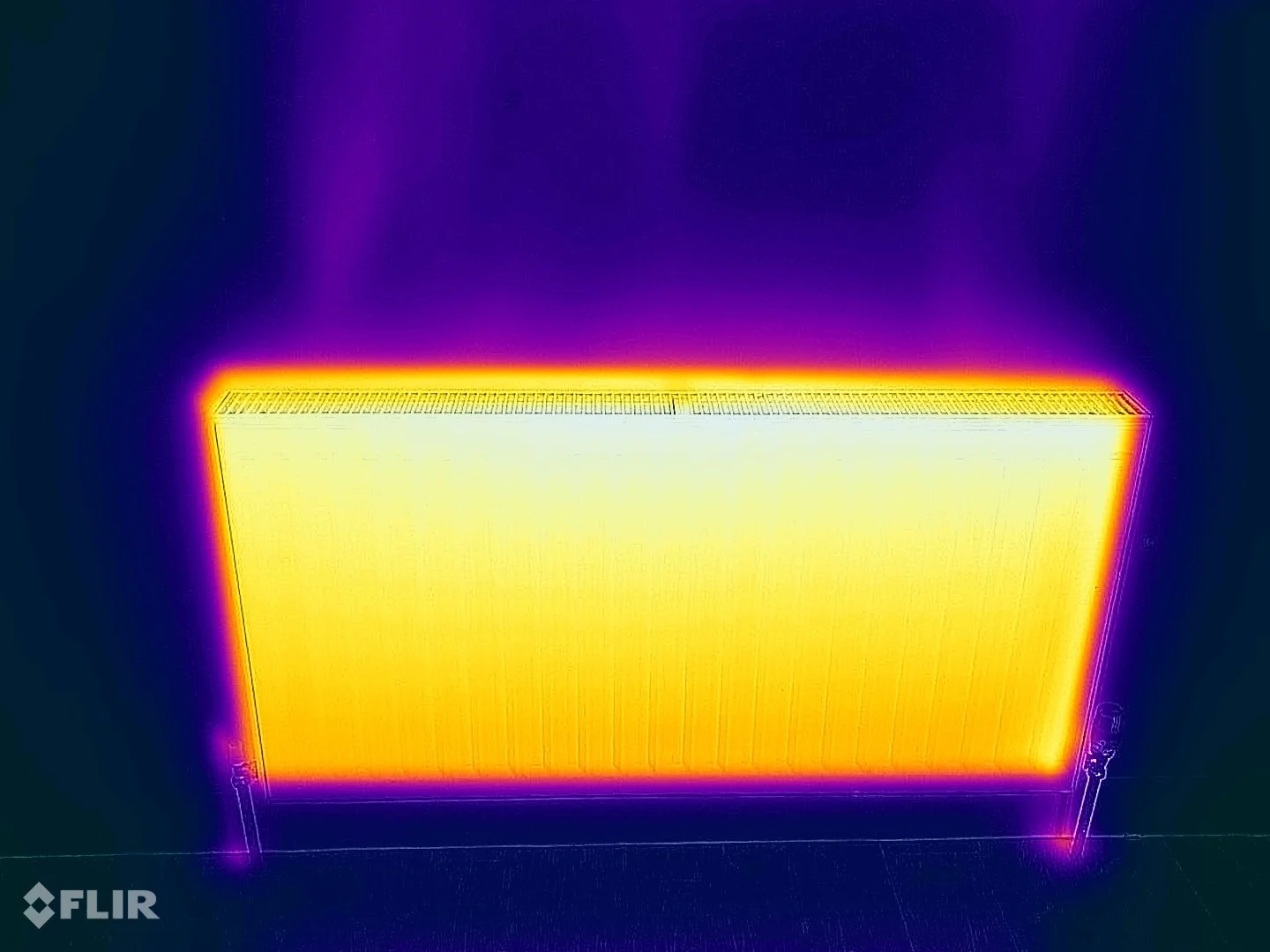 thermal image of radiator after powerflush
