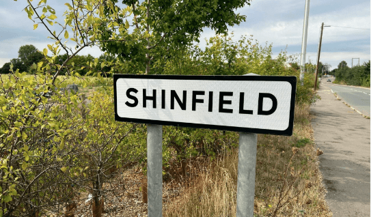 shinfield road sign