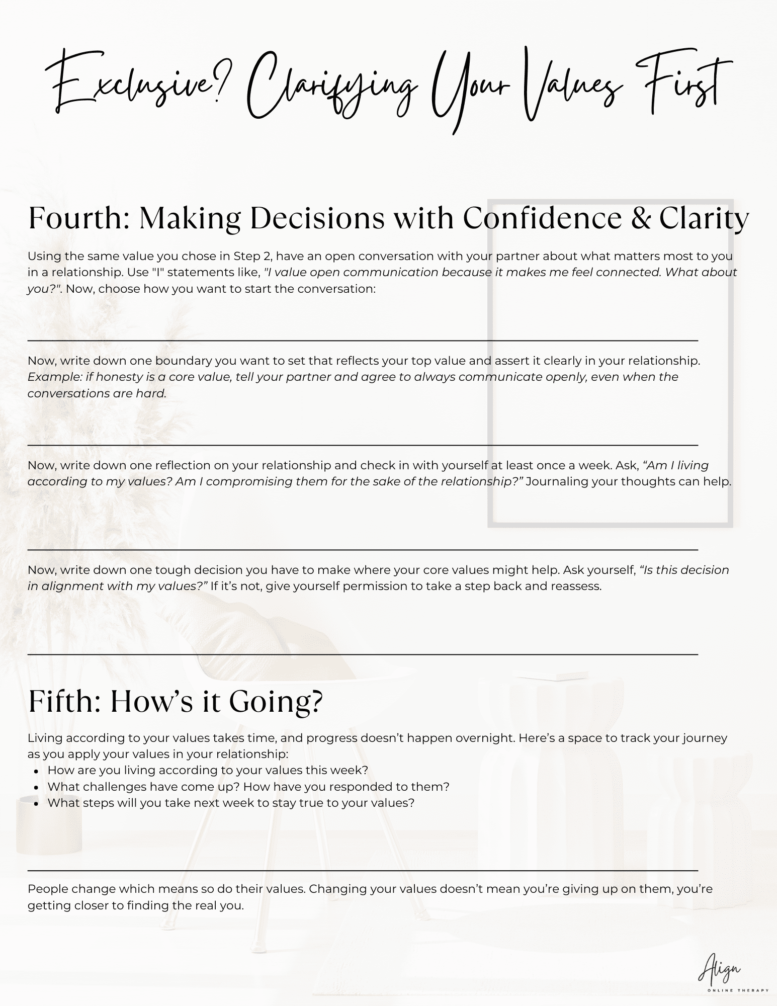 Clarifying Relationship Values for Confident, Authentic Decisions ...