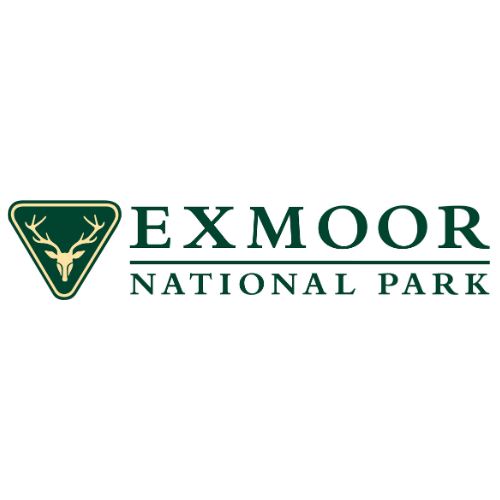 Exmoor National Park Authority logo with a triangular icon featuring a stags head