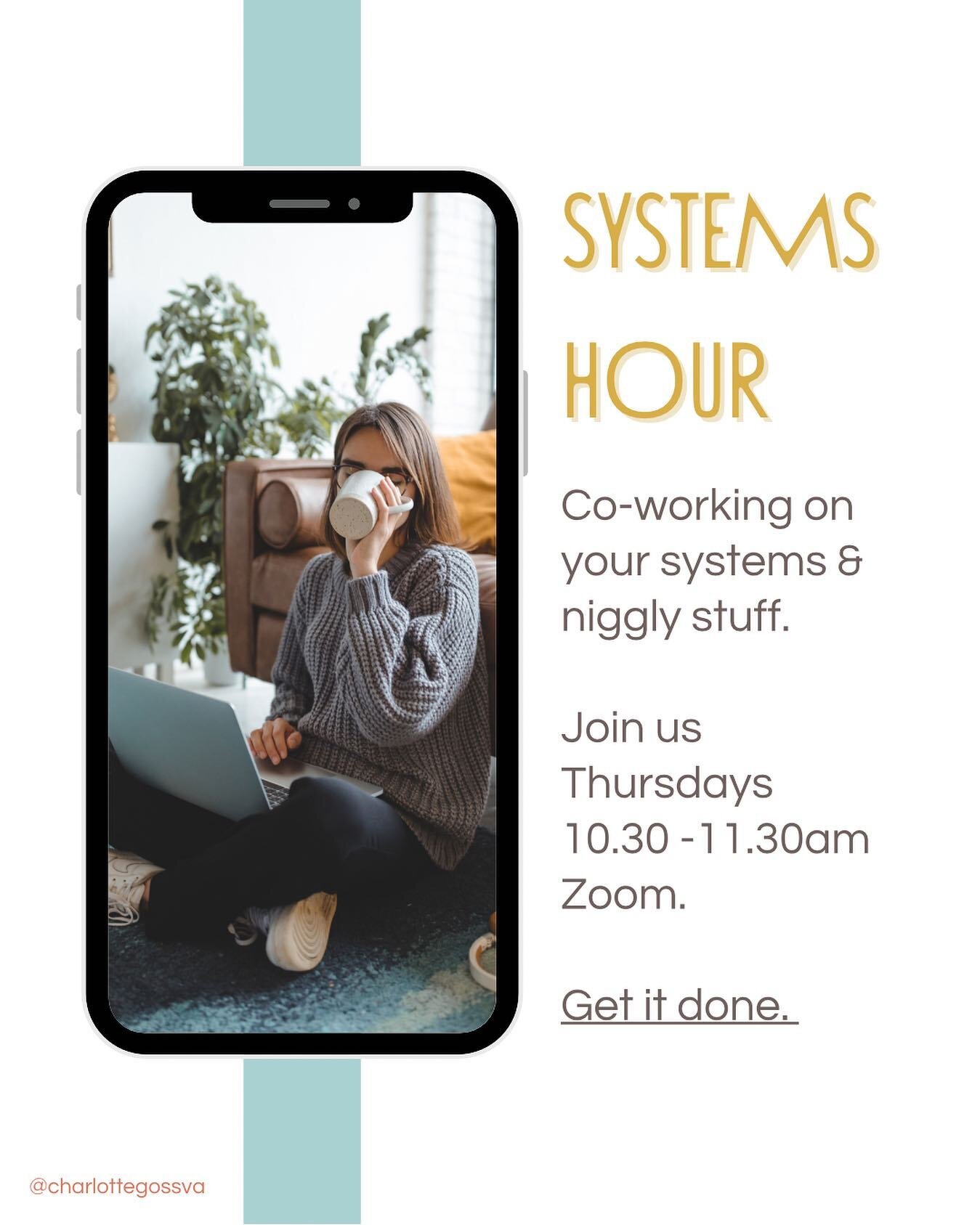 Do you hate admin?

I know admin can feel URGH.

Join me every Thursday at 10.30am BST (UTC +1) for a free co working drop in.

We will spend the first 5 mins saying what we&rsquo;re working on, last 5 mins reflecting.

Have your camera on or off. 

