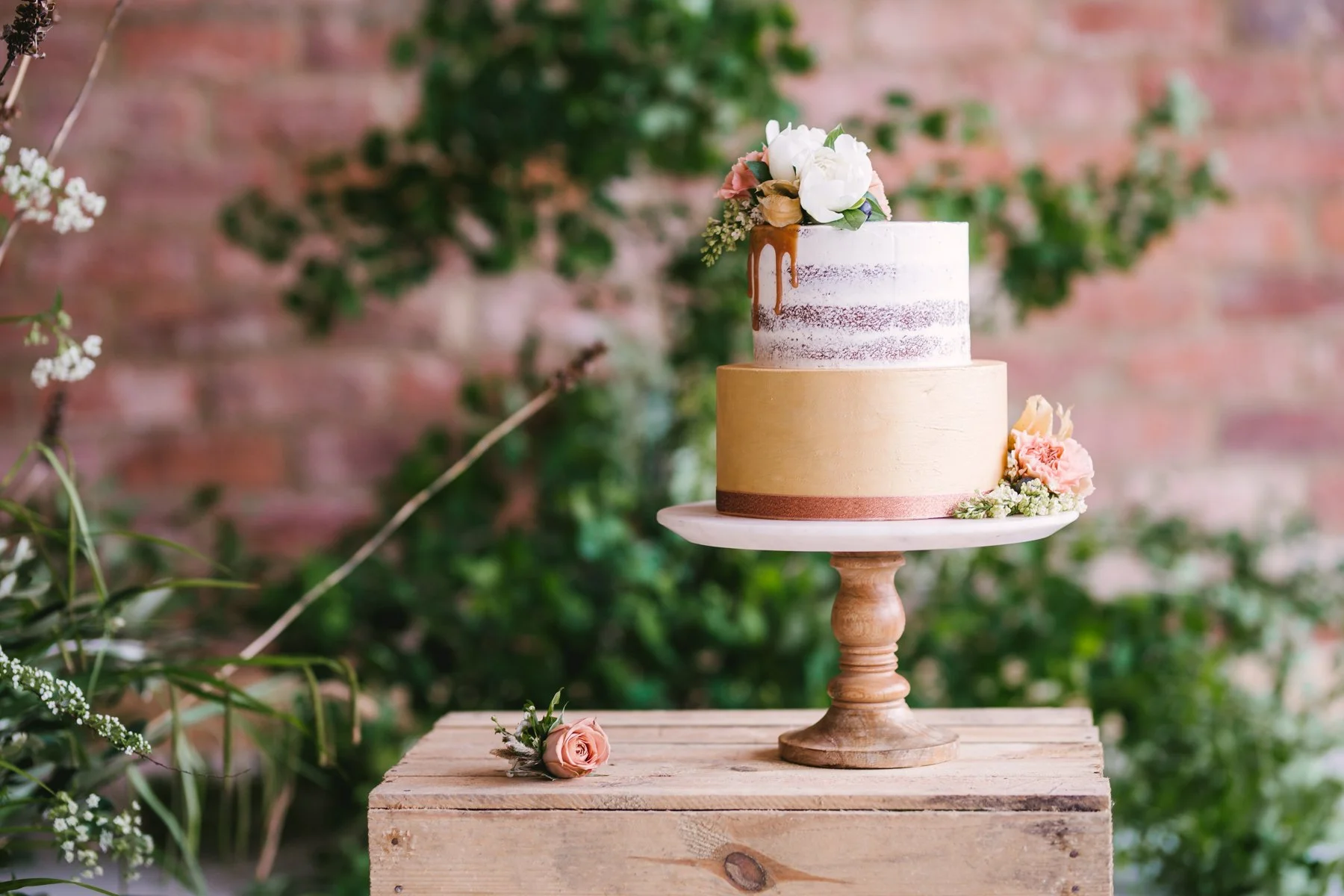 Two tiered wedding cake