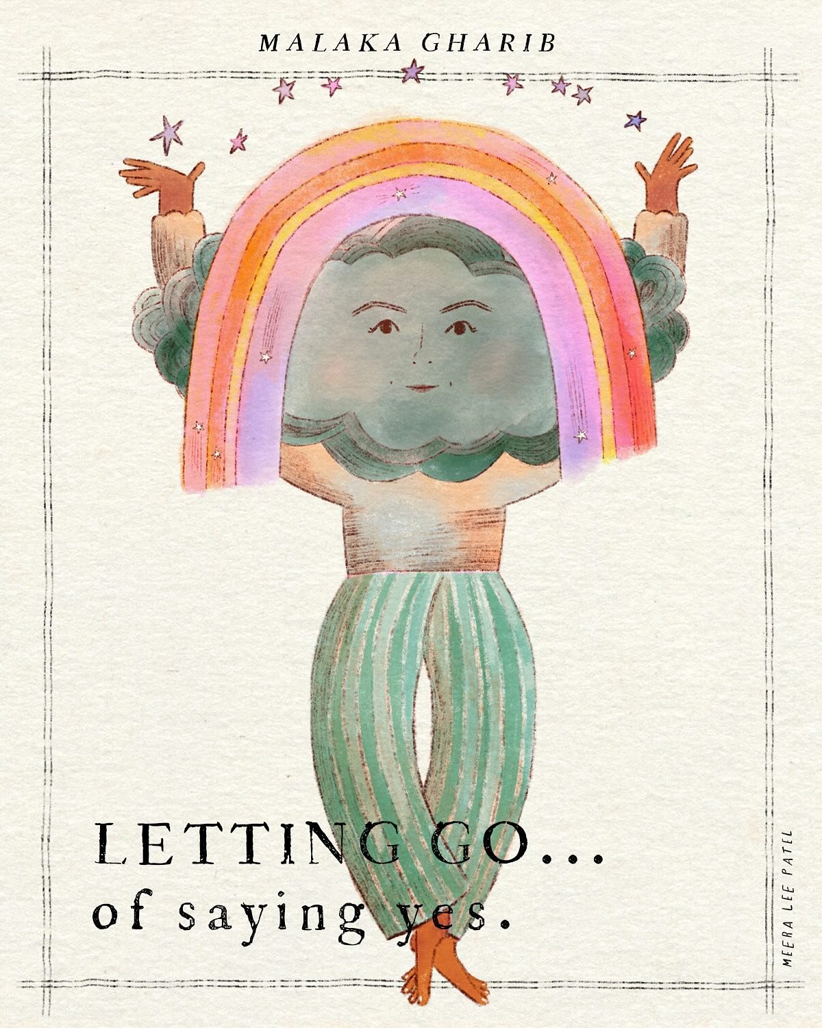 Next up in my portrait series is my friend @malakagharib! In case you missed it, to celebrate the upcoming publication of my journal, LEARN TO LET GO, I invited a few people I admire to share what they&rsquo;re letting go of, and what they&rsquo;re l