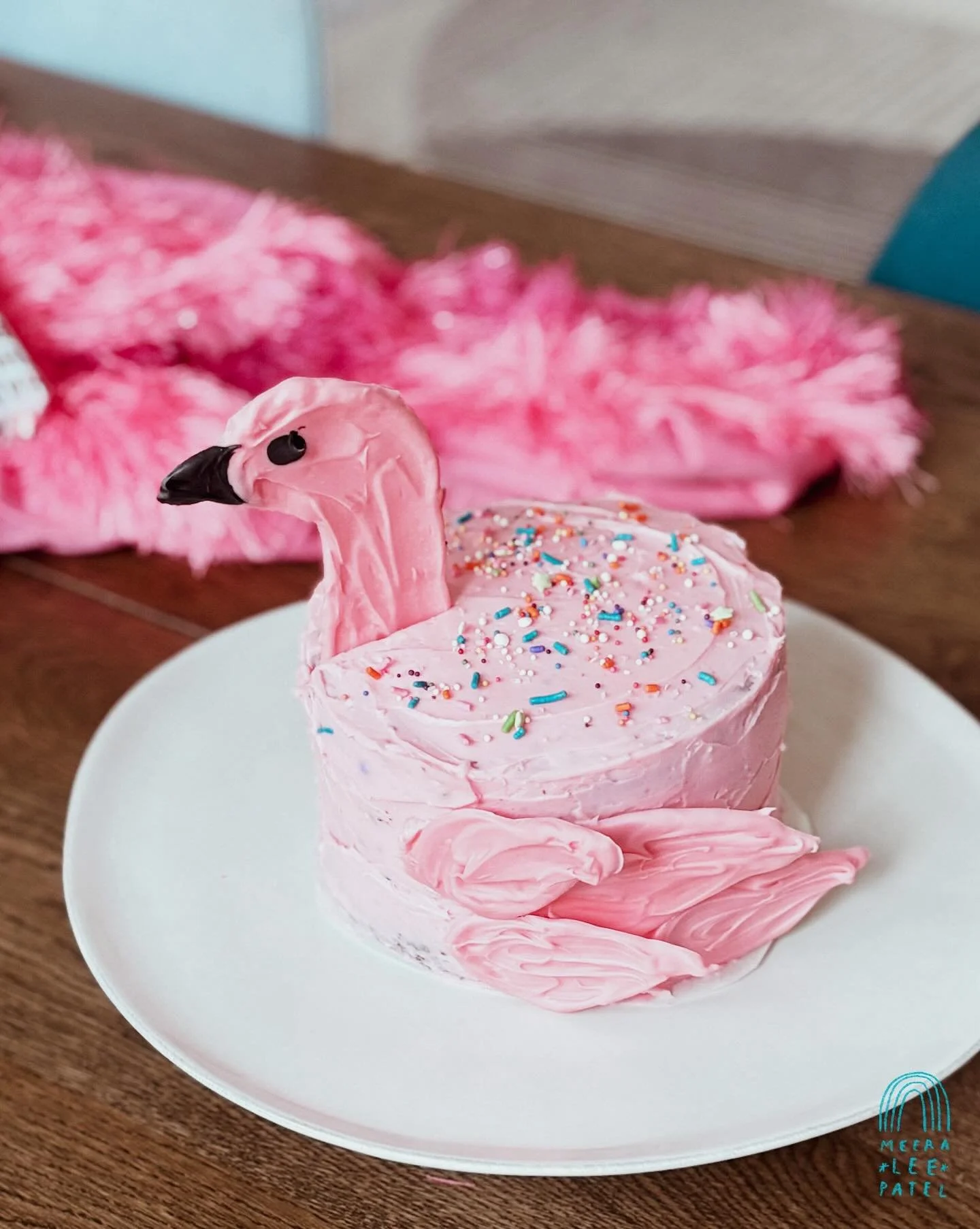 N requests a flamingo cake for her fifth birthday and although I fret about it for weeks, it comes together quite nicely and with little difficulty. Five years into making birthday cakes for my children, I feel something I rarely feel, which is pride