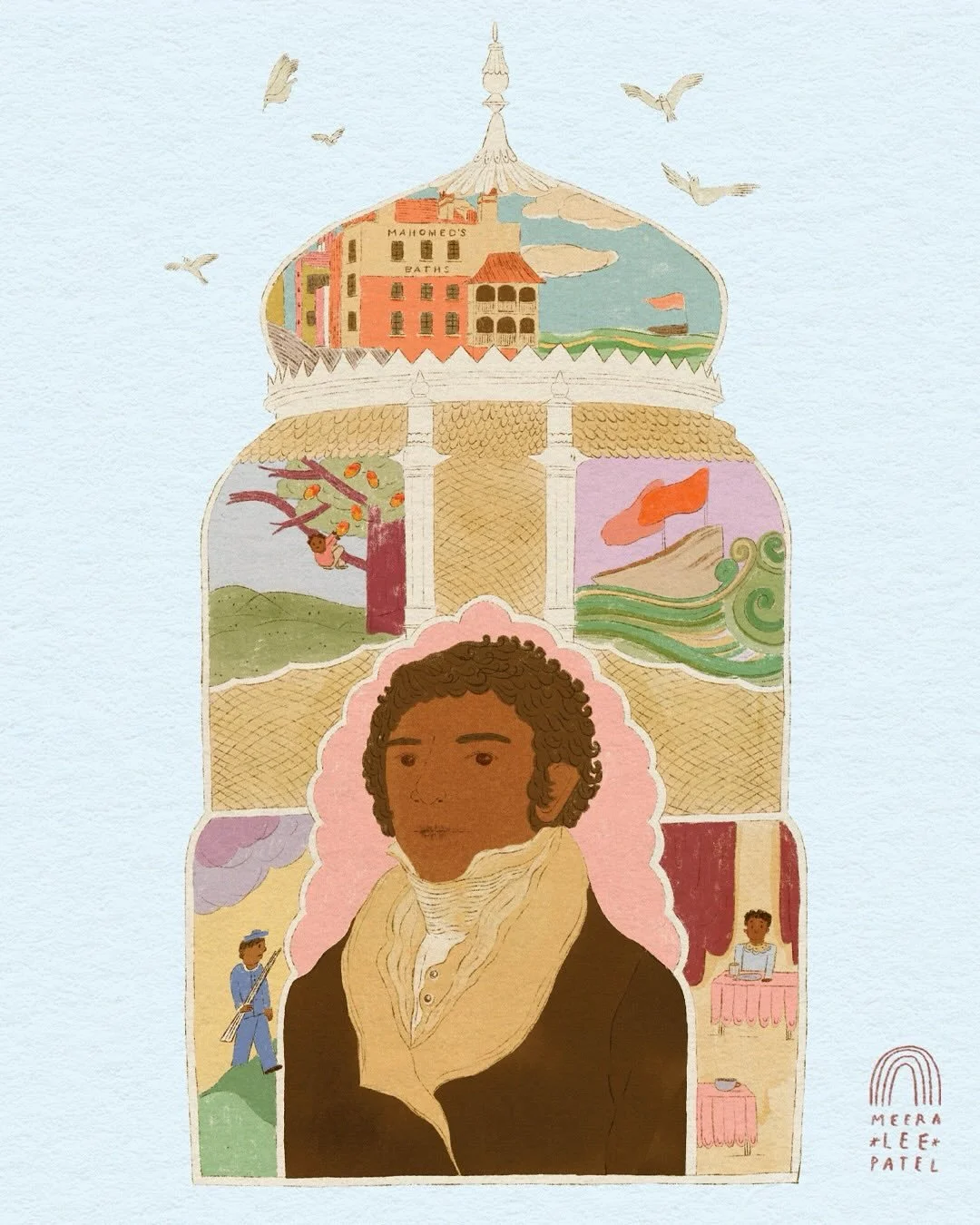 A few months ago, UK children&rsquo;s magazine AQUILA reached out to me to illustrate an essay about Dr. Sake Dean Mahomed, a British Indian who chronicled his many adventures in The Travels of Dean Mahomet. 

The art director wanted a central portra
