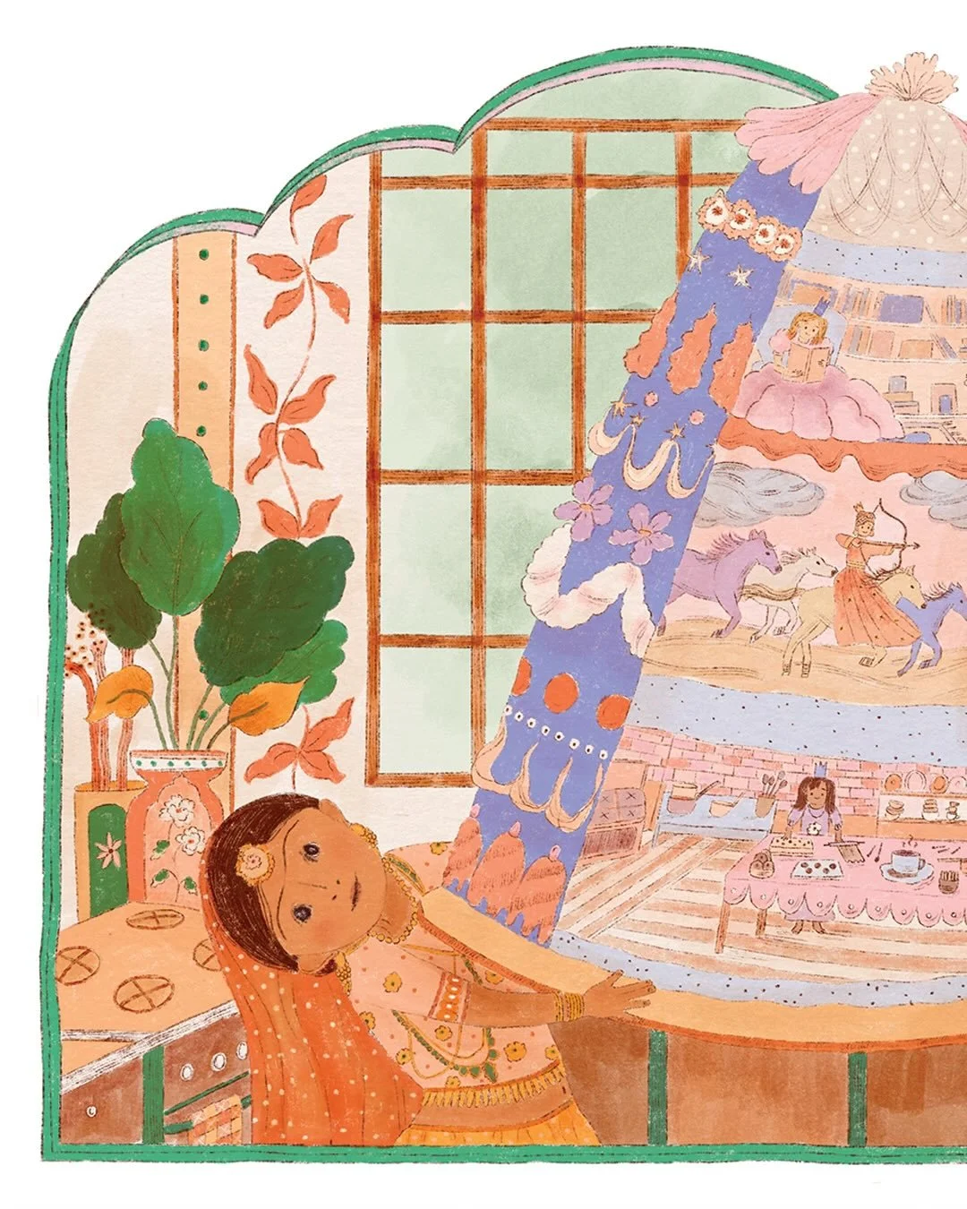 I was immediately excited when @kitchentablemag Editor-in-Chief Brett Warnock reached out to me to illustrate Princess Cake: A Fairytale, written by Carla Crujido, about the origins of the Swedish princess cake (originally known as gr&ouml;n t&aring;