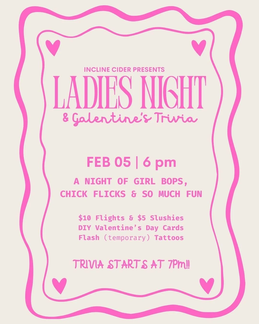 Ladies Niight &amp; Galentine’s Trivia