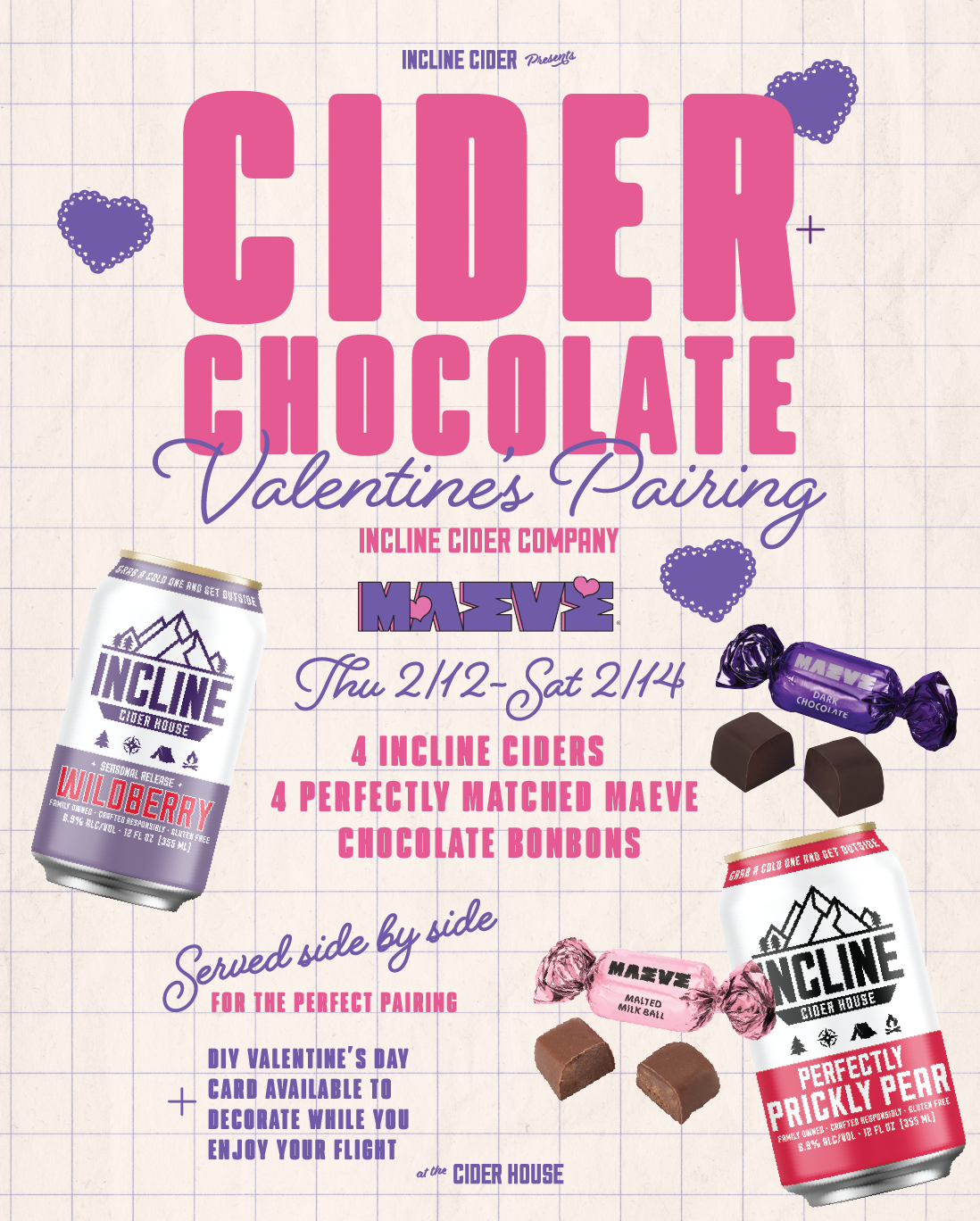 INCLINE x MAEVE 🍫🩷 Cider & Chocolate Pairing