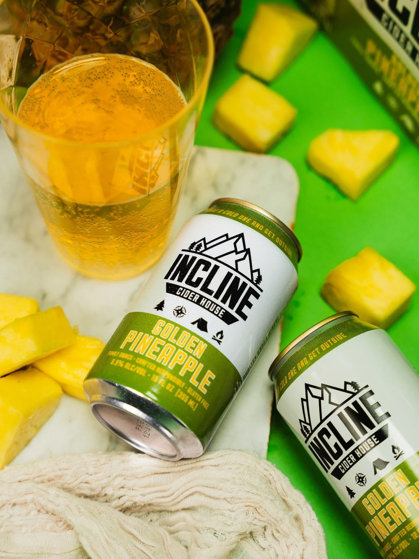 Gave this one the golden glow-up.🌴🍍

Tropical, juicy, clean, and here to shake things up. 

#cider #inclinecider #pineapplecider
