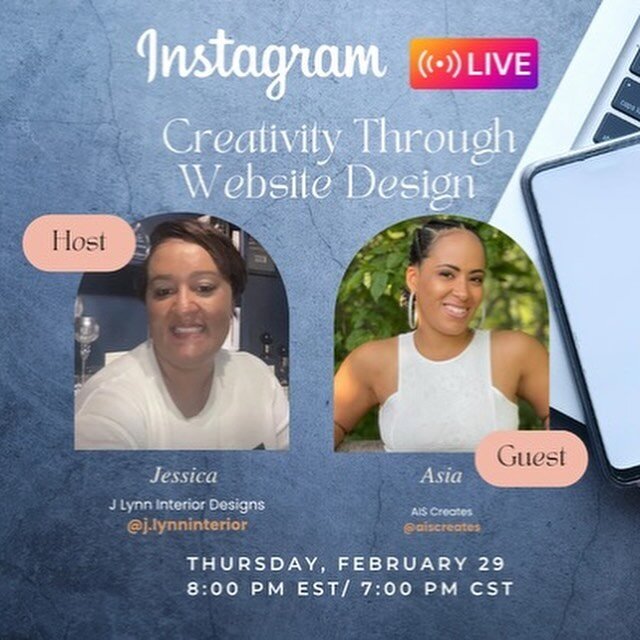 Today&rsquo;s the day!

Tune in with me and @j.lynninterior in 30 minutes as we discuss all things websites, branding, and more! 

7pm CST