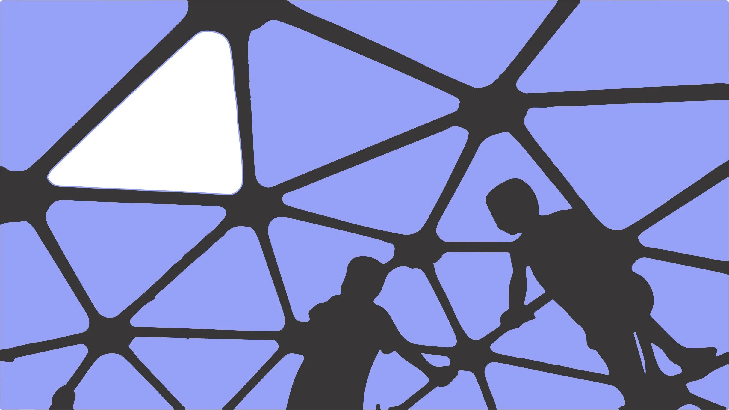 silhouetted illustration of two figures on a jungle gym