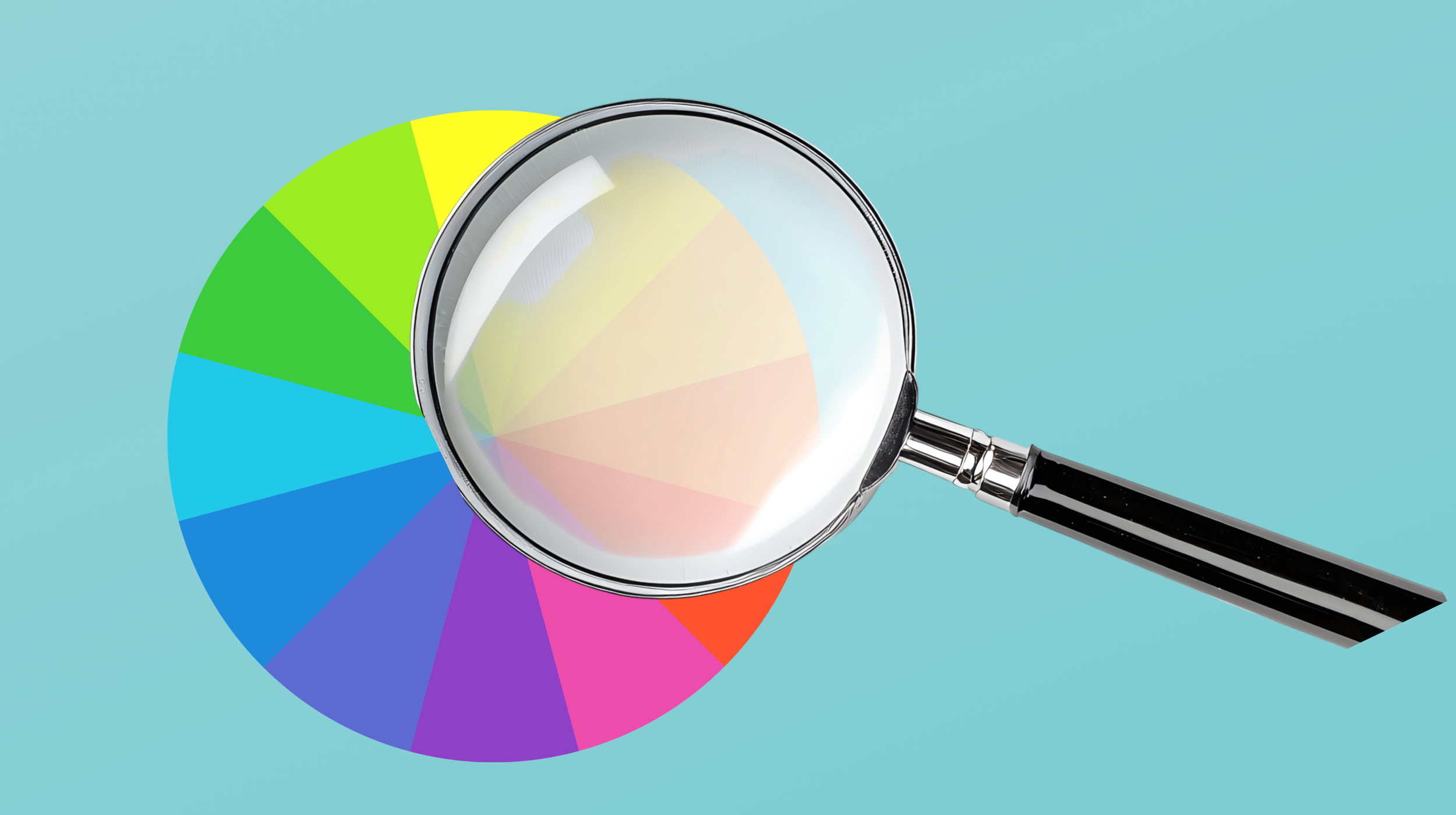 magnifying glass over the spectrum