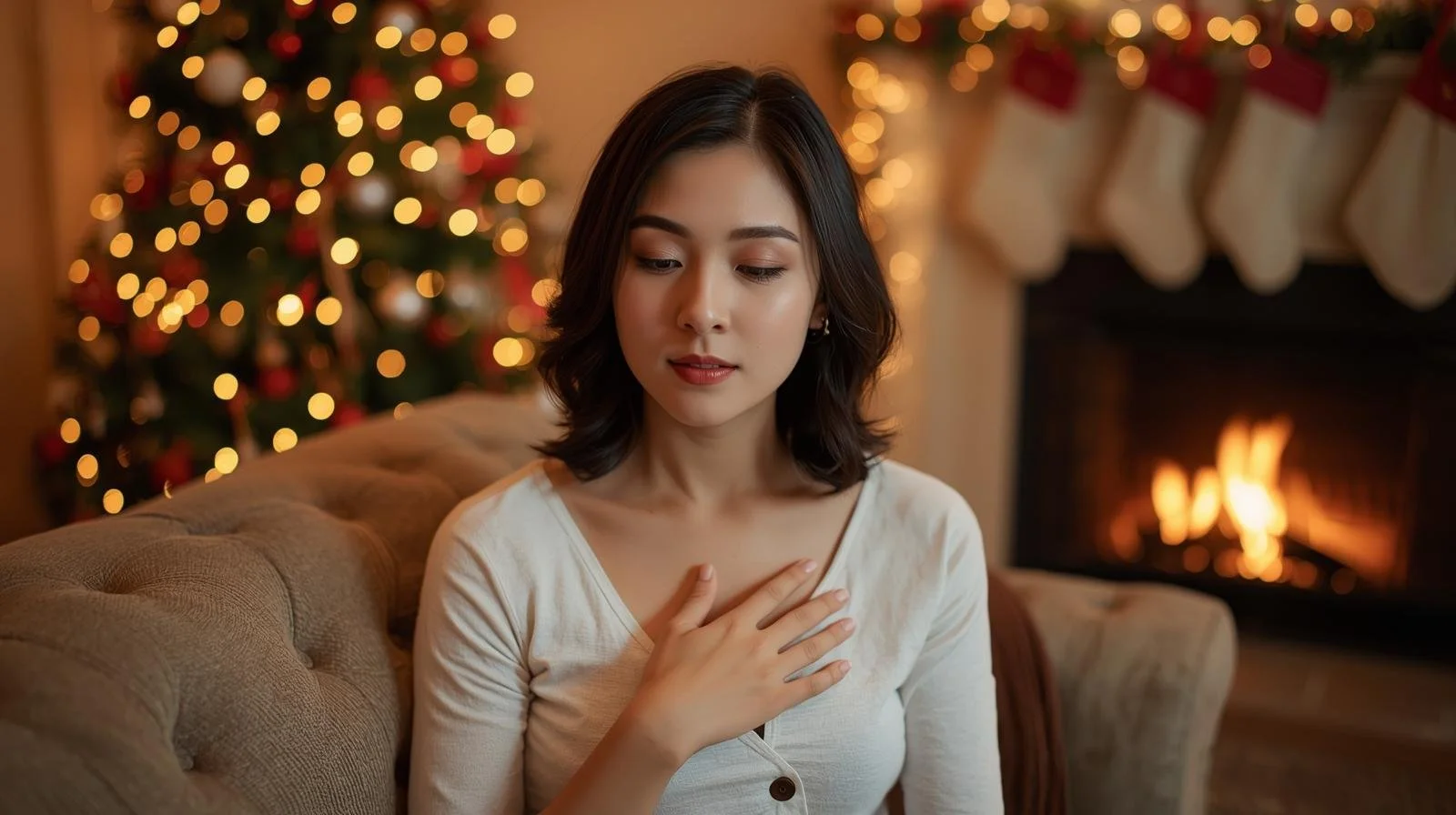 Woman experiencing RSD at the holidays.