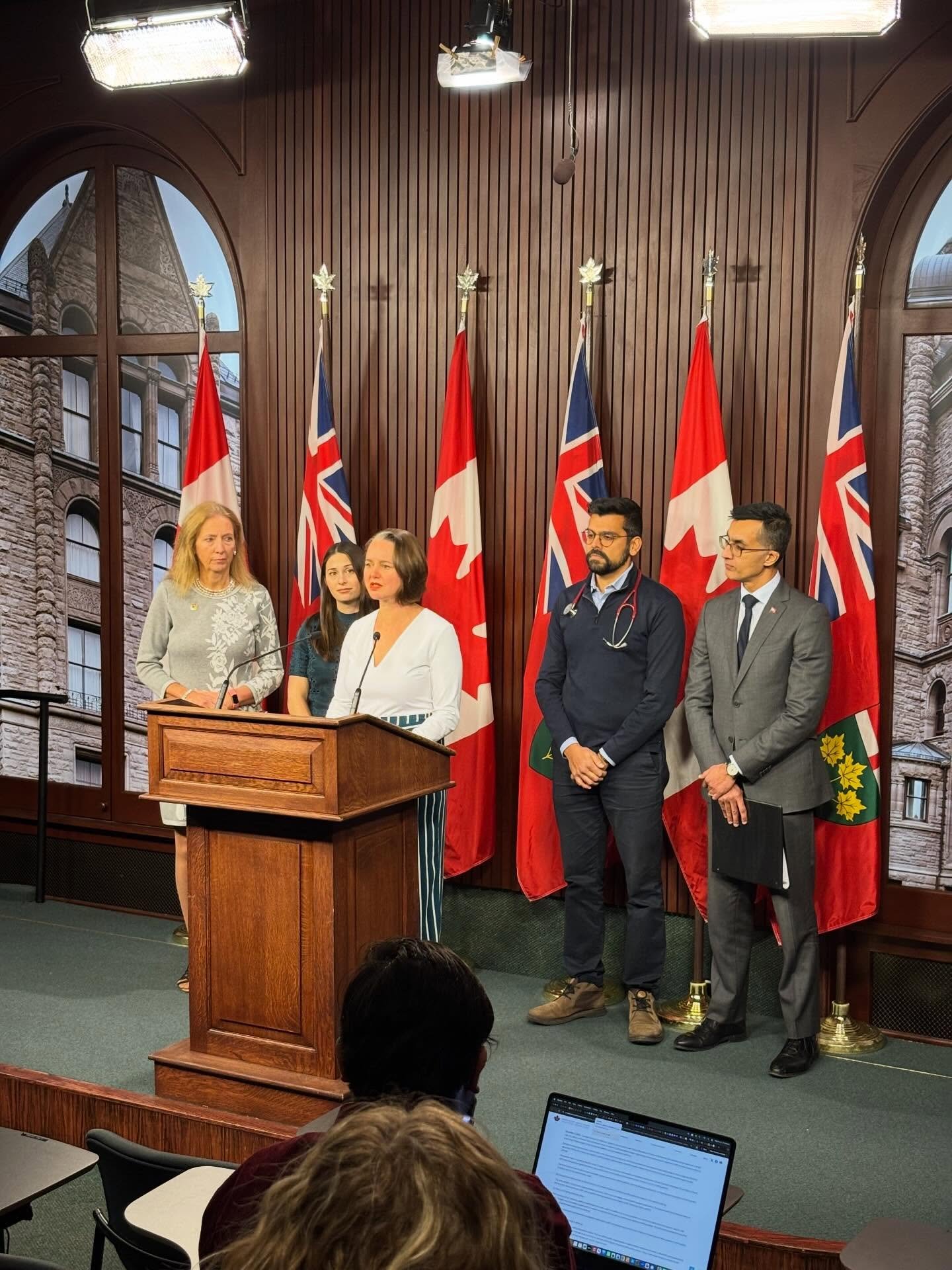 Thank you to @cdndrs4medicare for bringing all of us together across party lines to push for universal Pharmacare in Ontario. And thank you to @robinlennoxndp @shamjiadil and @francempp for your leadership on this issue. In 2025, more than 50% of peo