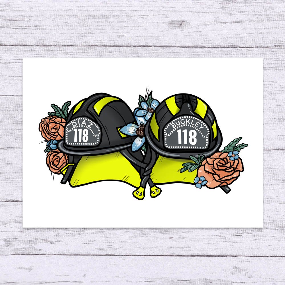 911 Buddie Helmets With Flowers Thefriendlypigeon Shop