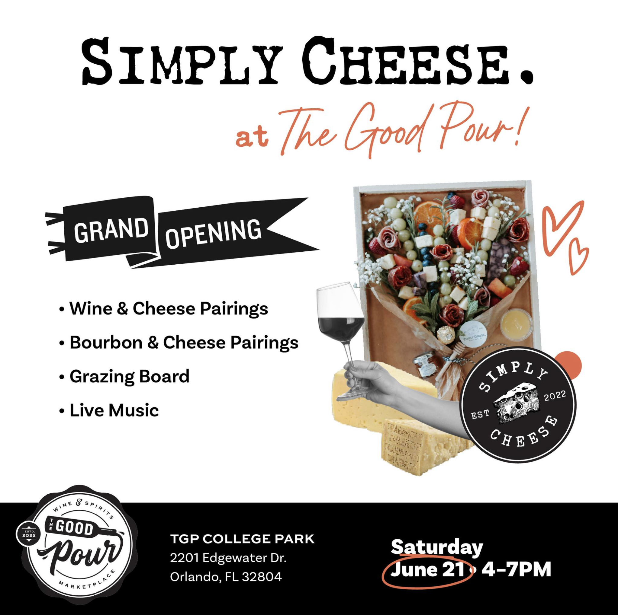 Grand Opening of Simply Cheese at The Good Pour College Park