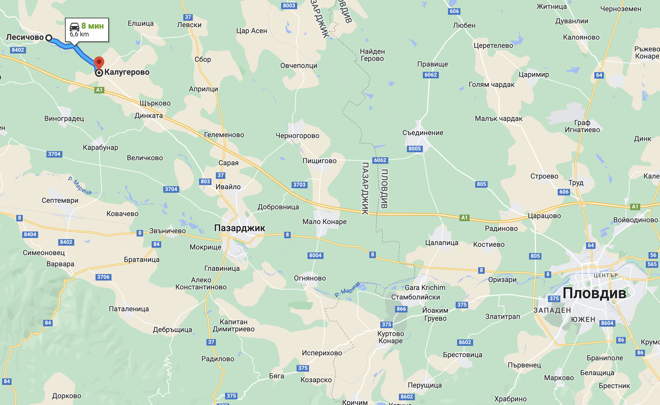 Pazardzhik Fire between villages of Lisichevo and Kalugerovo. Believed to be extinguished.