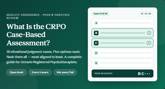 What Is the CRPO Case-Based Assessment? A Complete Guide for Ontario Registered Psychotherapists