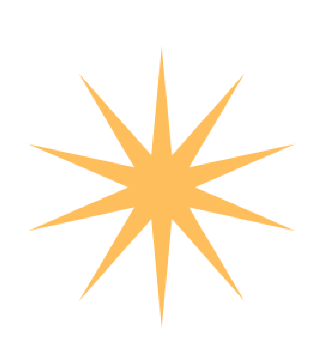 A golden eight-pointed star on a black background.