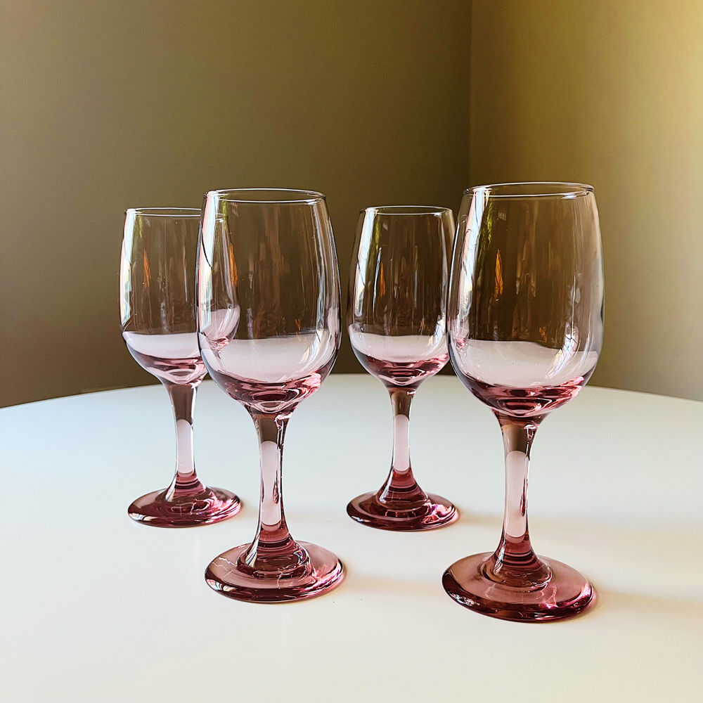 Premier Pink Plum Wine Glasses by Libby (Set of 4), Vintage 1970s Pink Wine  Glasses — Artistly Designs